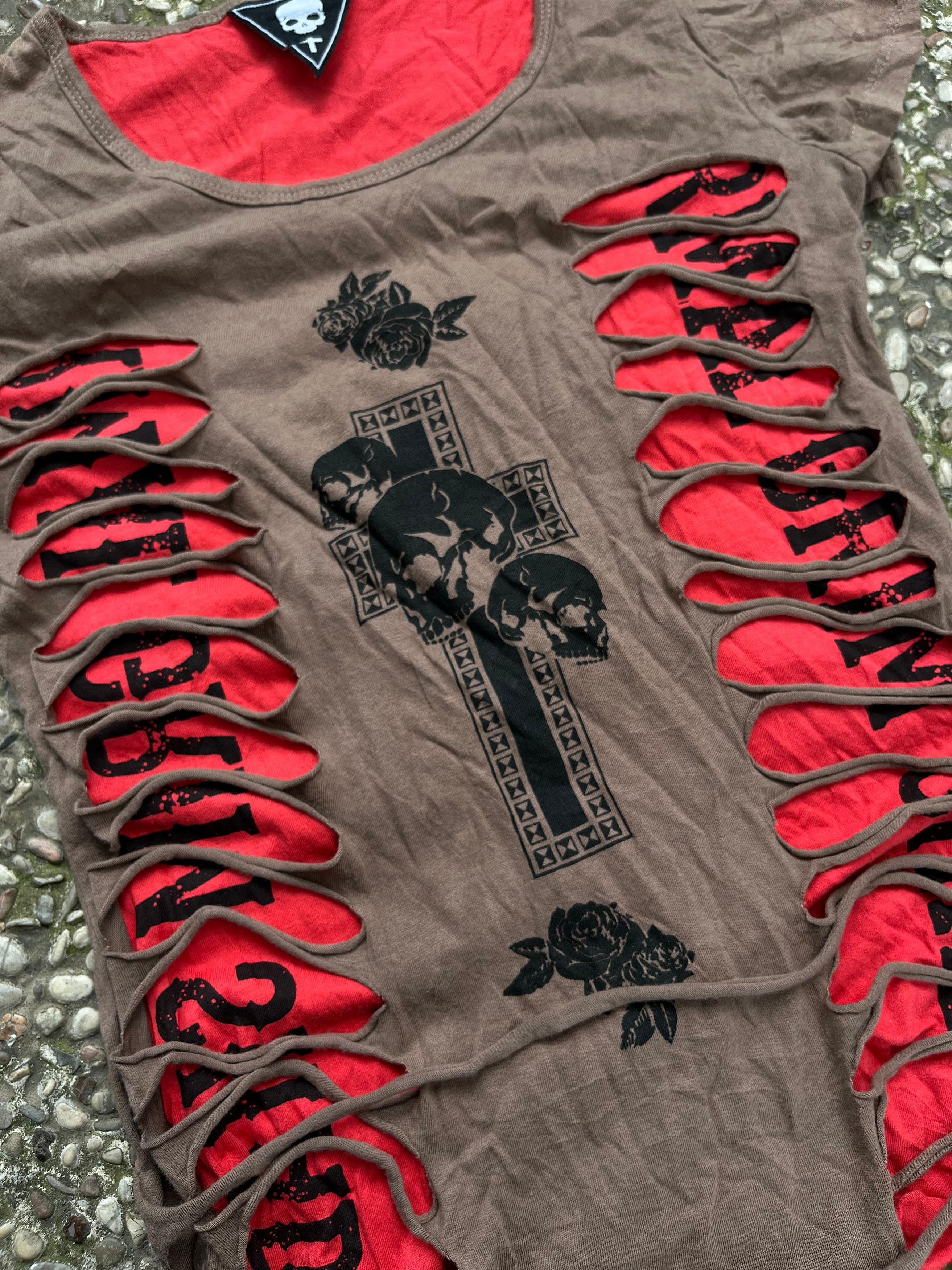If Six Was Nine × Japanese Brand × Le Grande Bleu (L.G.B.) 666 Satanic Skull Cross Gothic Bodysuit Size M / US 6-8 / IT 42-44 - 4 Thumbnail