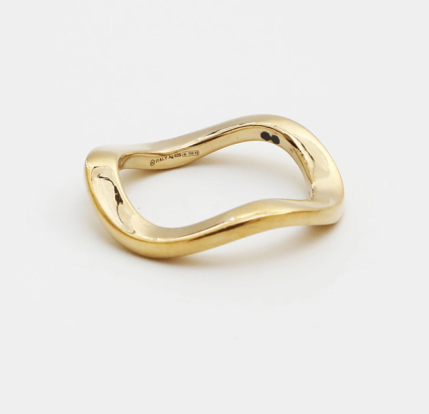 Bottega Veneta BOTTEGA VENETA wavy gold plated silver ring Size 9 / 19 q Size ONE SIZE - 1 Thumbnail