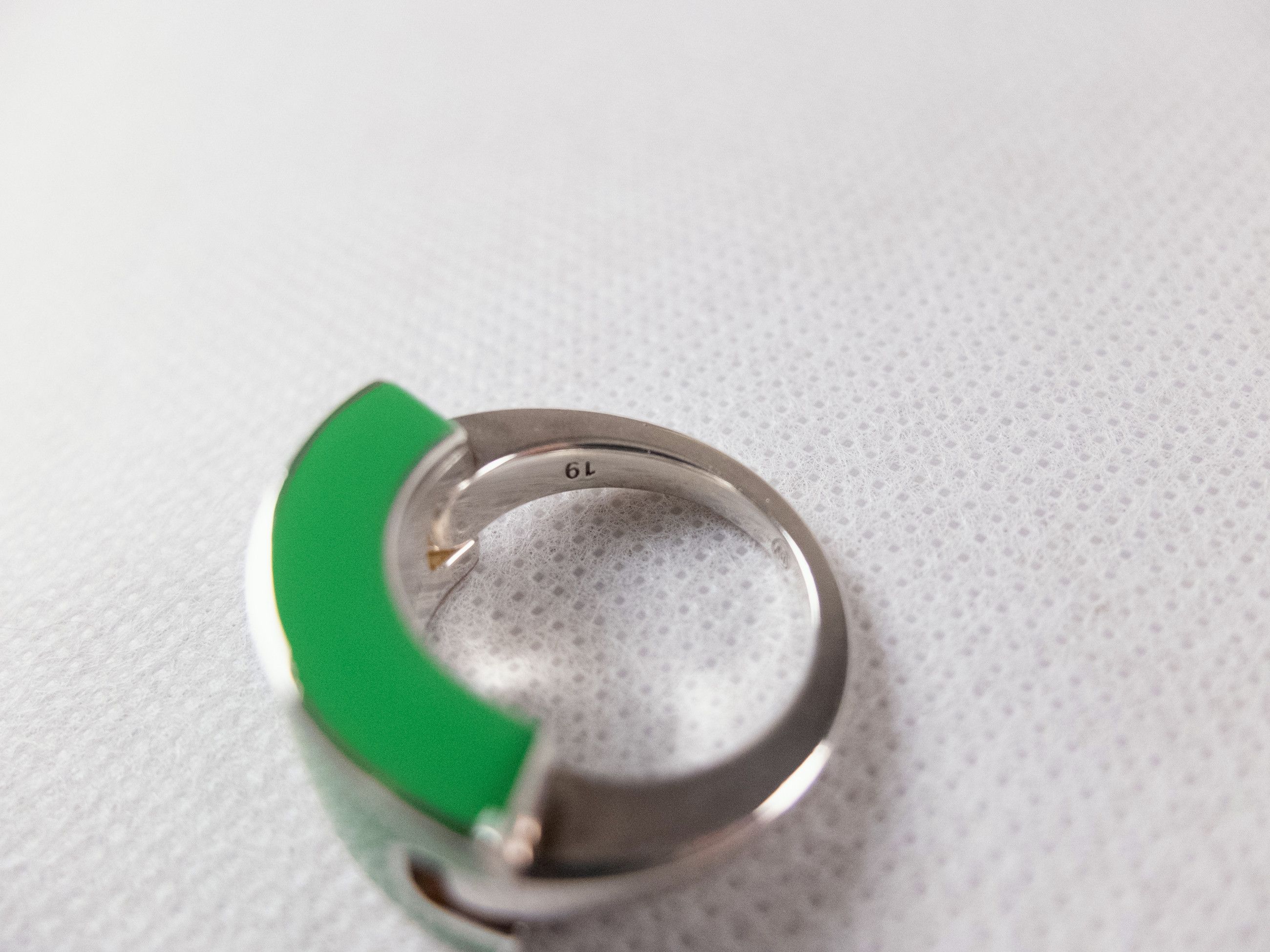 Bottega Veneta BOTTEGA VENETA ID green Sterling silver chunky ring 9 19 q Size ONE SIZE - 6 Thumbnail