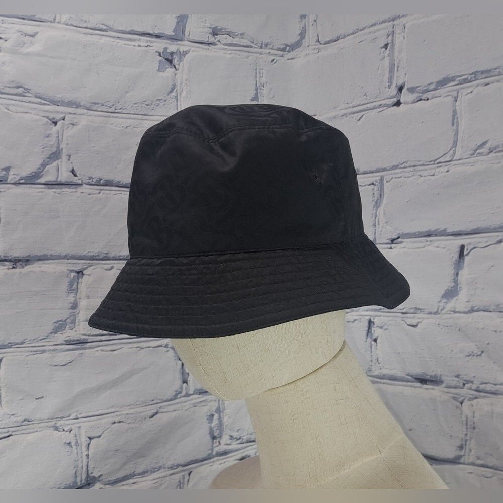 Burberry Burberry Men's TB Monogram Nylon Jacquard Bucket Hat Black Size ONE SIZE - 1 Thumbnail