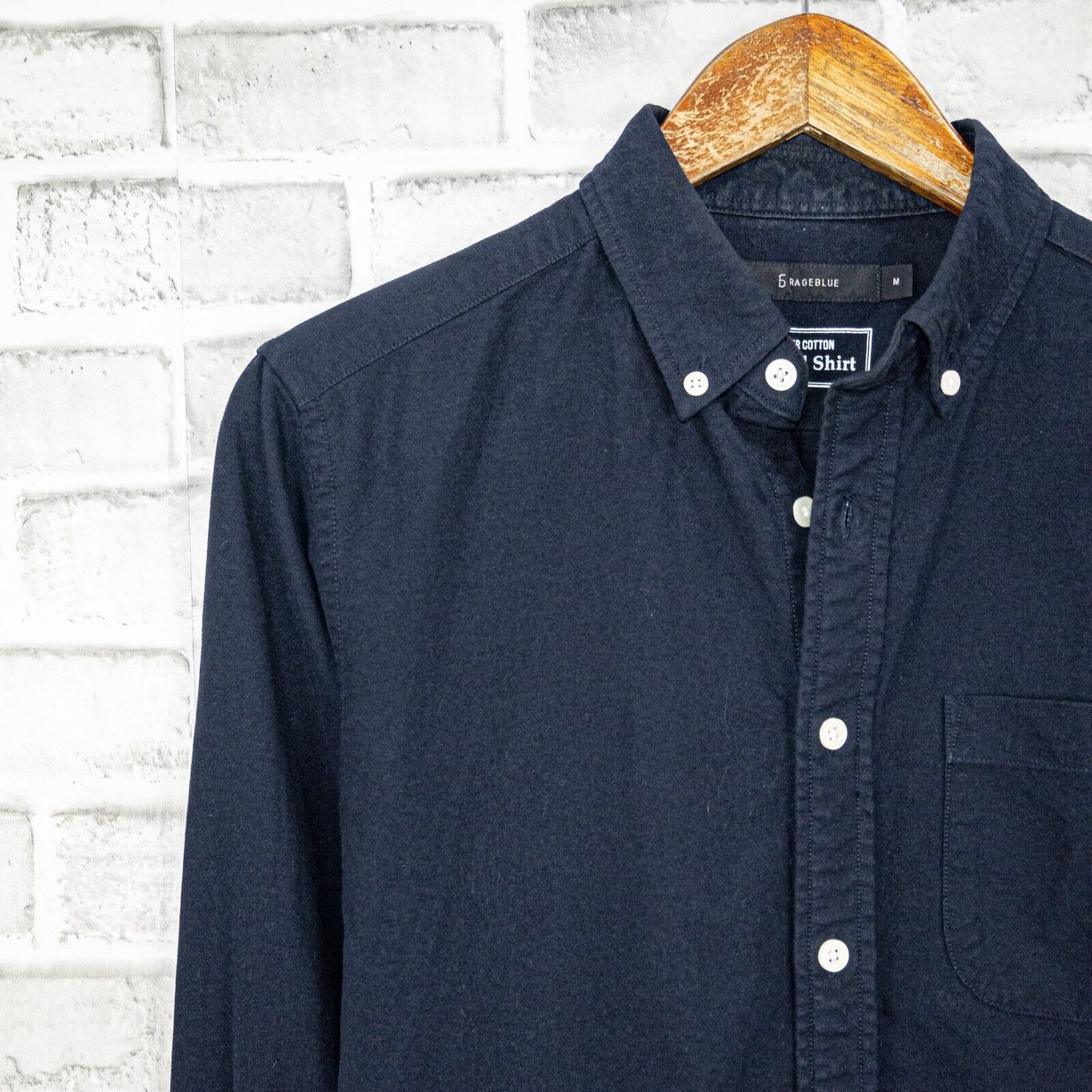 RAGEBLUE RAGEBLUE Japan Better Cotton Button Down Shirt Oxford Blue Size US M / EU 48-50 / 2 - 5 Thumbnail