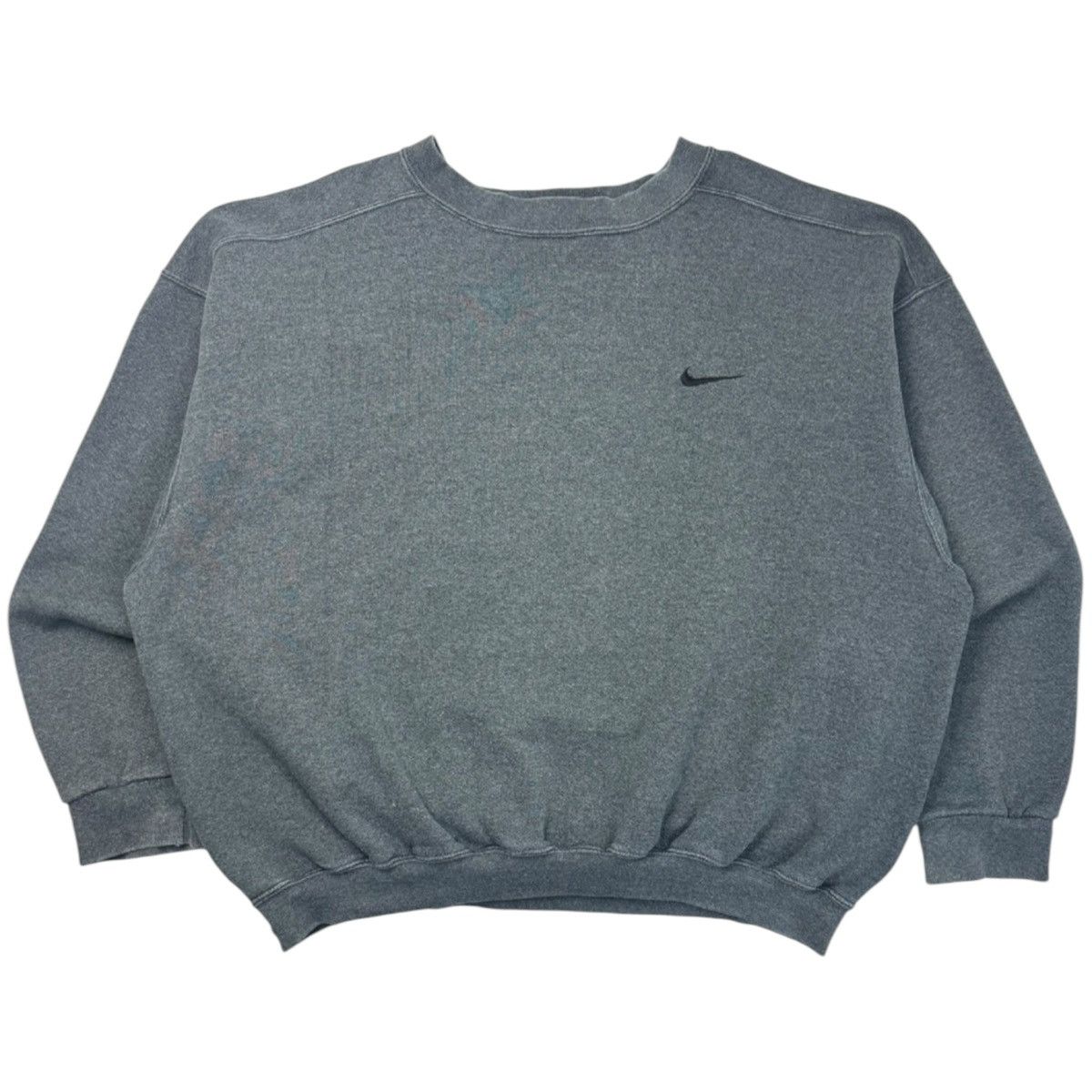 Nike Vintage 90s Nike Pocket Side Swoosh Crewneck Grey/Black Size US XL / EU 56 / 4 - 1 Thumbnail