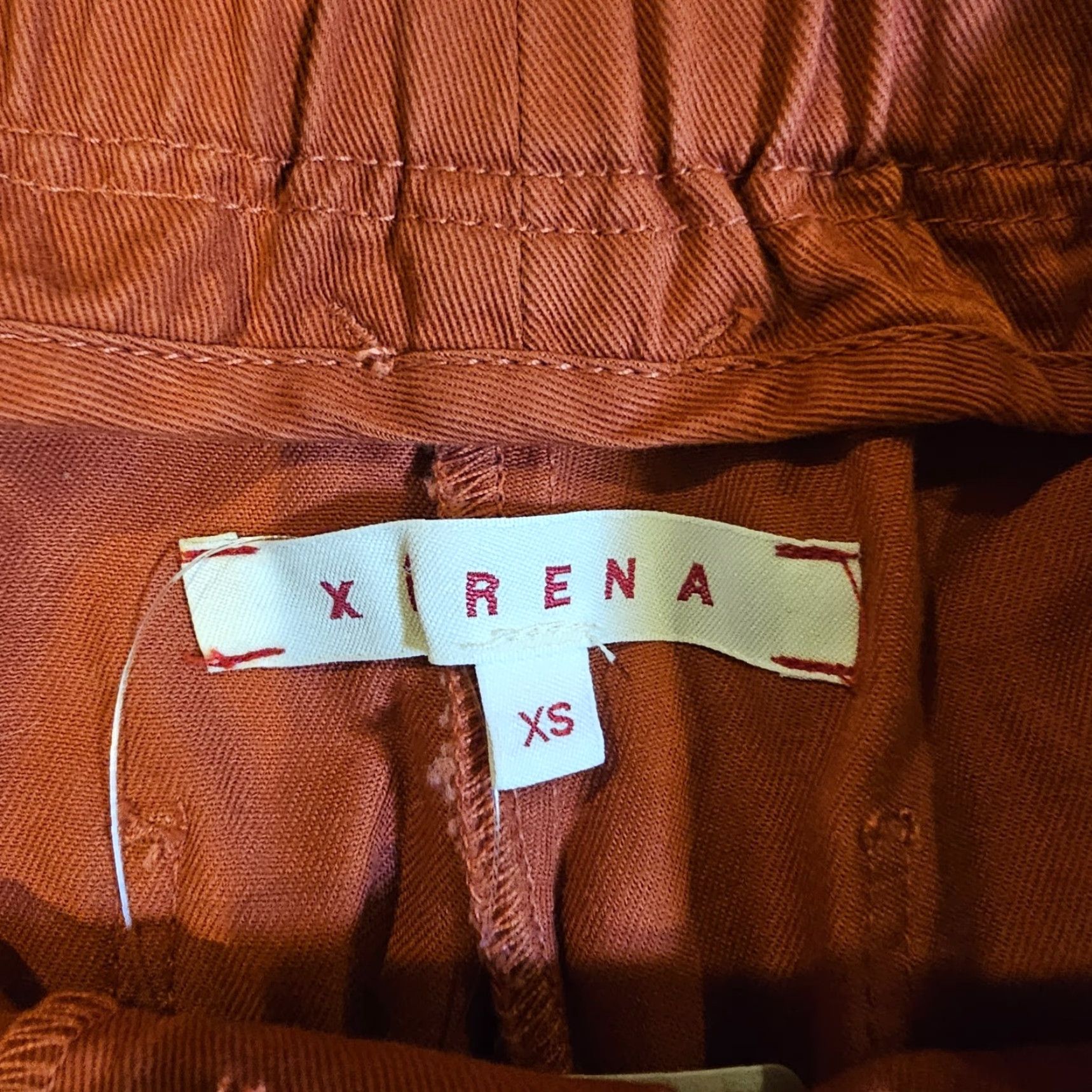 Xirena XIRENA Pants Womens XS Orange Cropped Cuffed High Rise Canvas Casual Bohemian Accent/Basic Wear Size 26" / US 2 / IT 38 - 3 Thumbnail