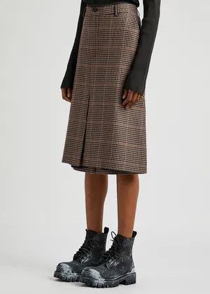 Balenciaga o1y0625 Midi Skirt in Brown/Black Size 28" / US 6 / IT 42 - 2 Thumbnail