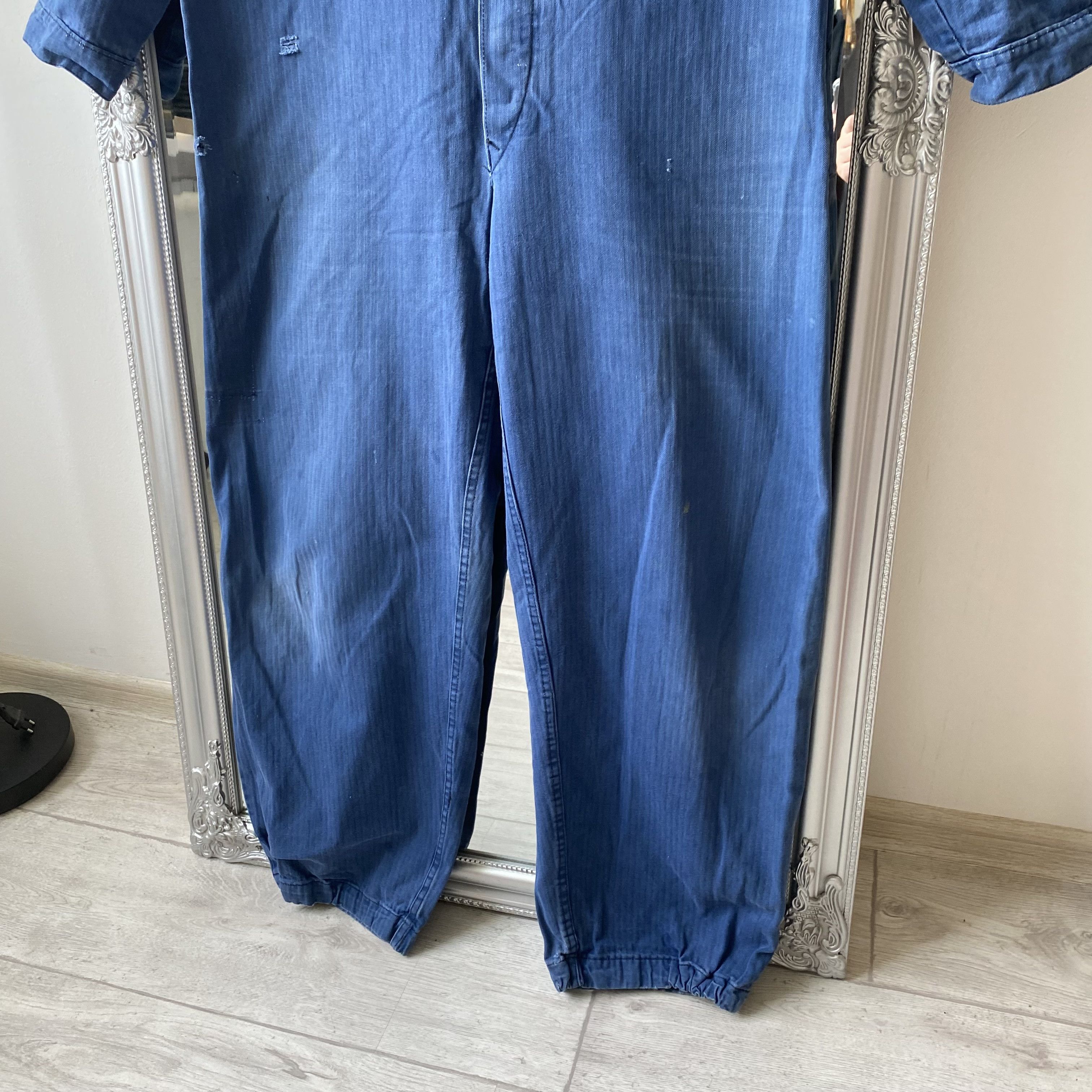 Le Laboureur ⚙️ Vintage 80s Faded Safor French Coverall Worker jumpsuit Size US 32 / EU 48 - 3 Thumbnail