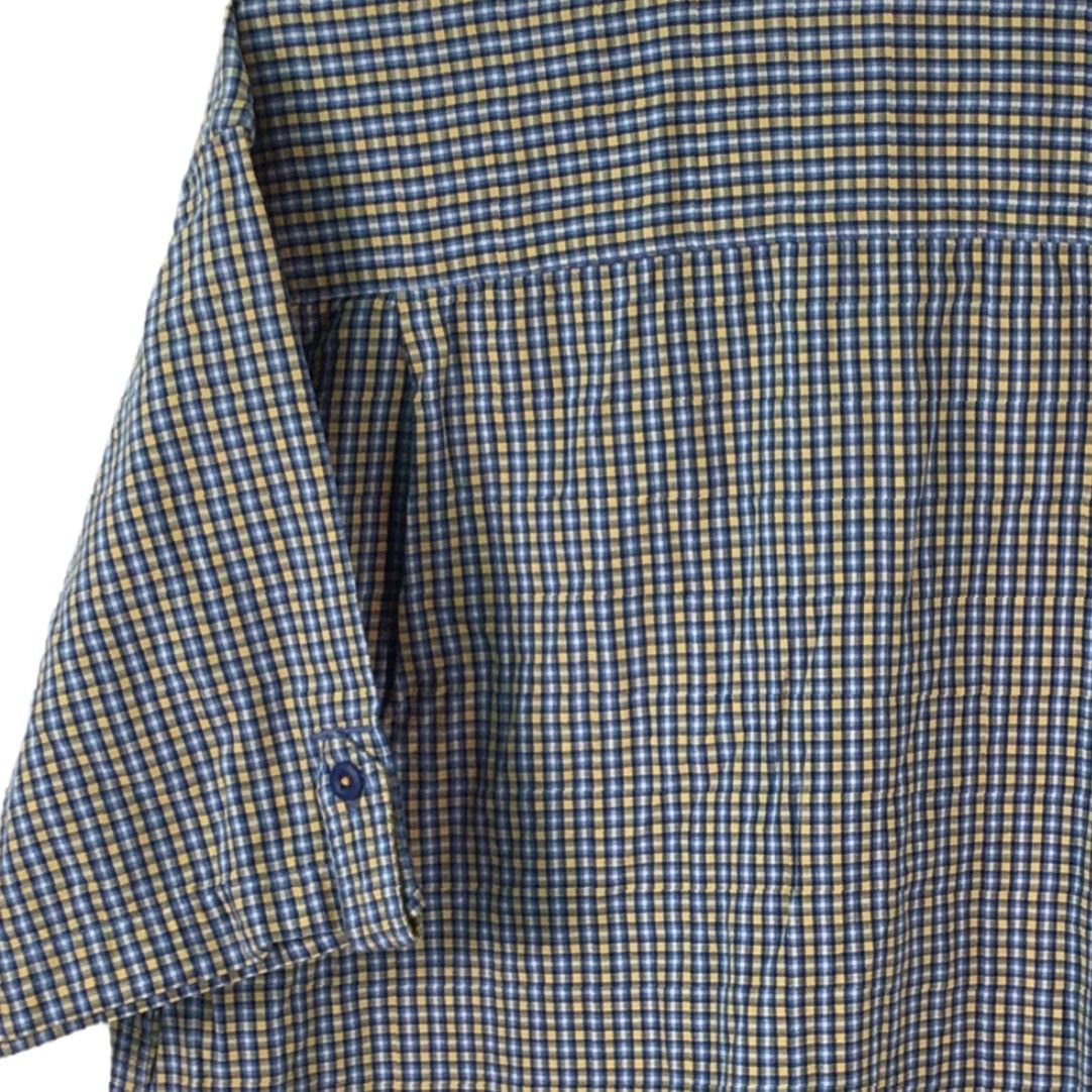 Nautica Nautica Button Front Shirt Mens Blue Brown Gingham Short Sleeve Cotton Pocket M Size US M / EU 48-50 / 2 - 5 Thumbnail