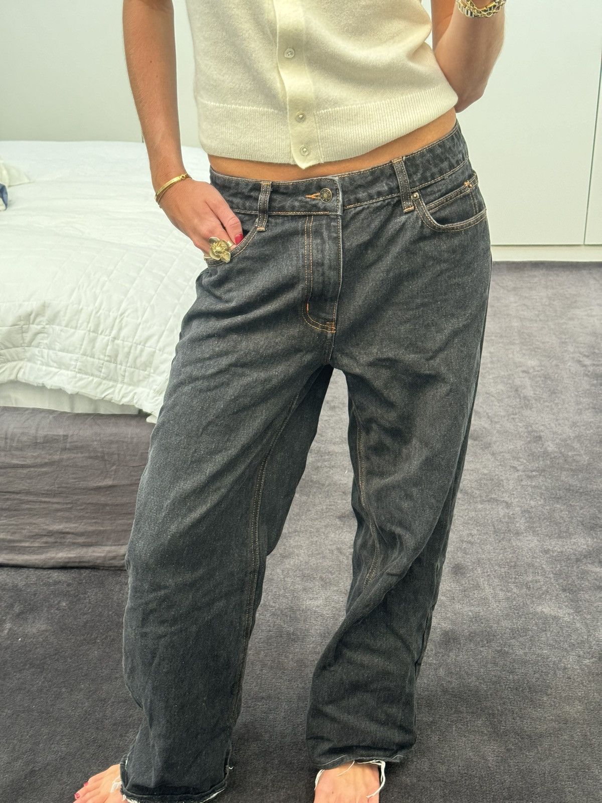 Other Black wash Mid Rise Straight-leg jeans Size 25" / US 0 / IT 36 - 1 Thumbnail