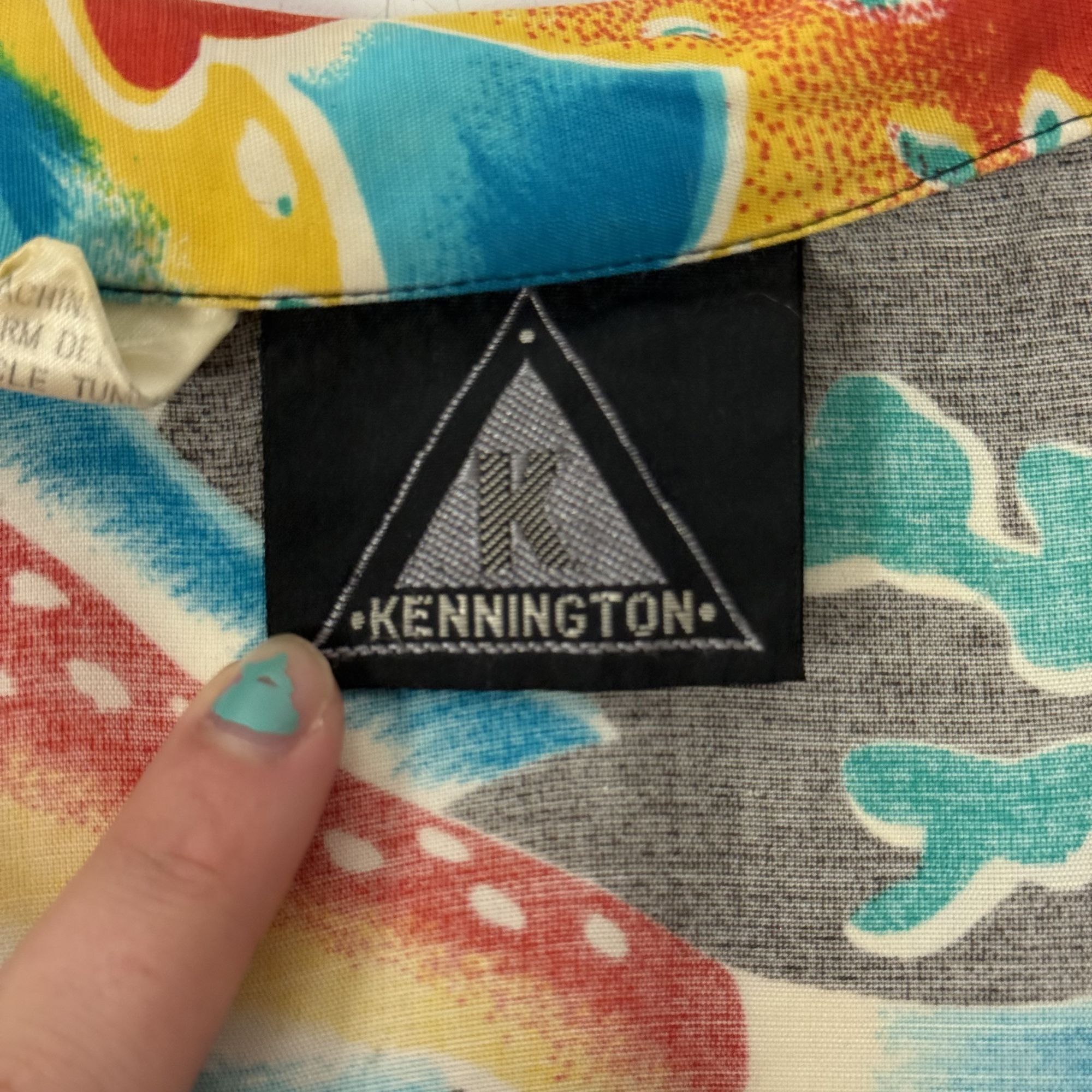 Kennington Ltd. Vtg Kennington Neon RAINBOW Tropical FISH Hawaiian Shirt Size US L / EU 52-54 / 3 - 4 Thumbnail