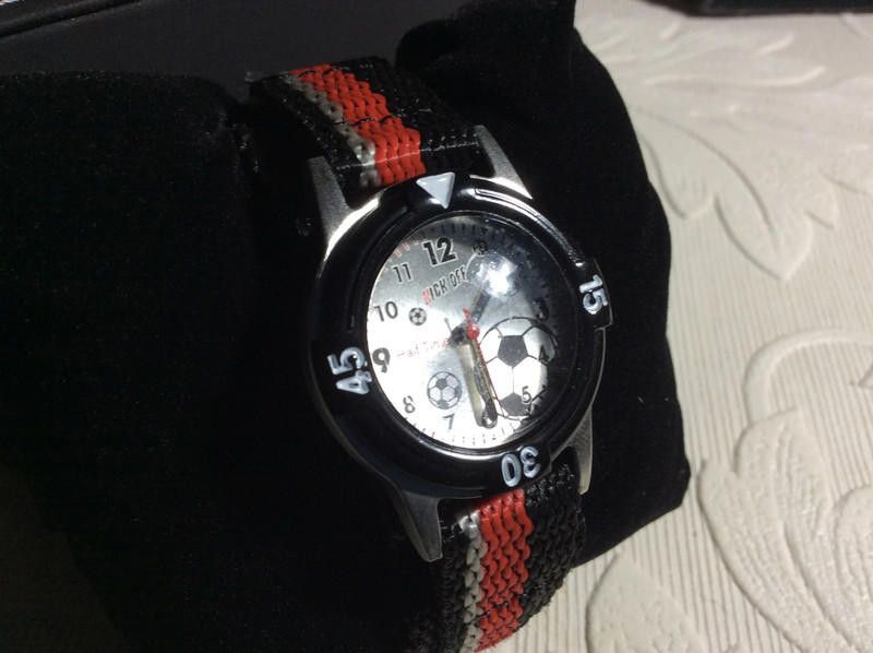 Designer lovely football dial red black strap watch Size ONE SIZE - 2 Thumbnail
