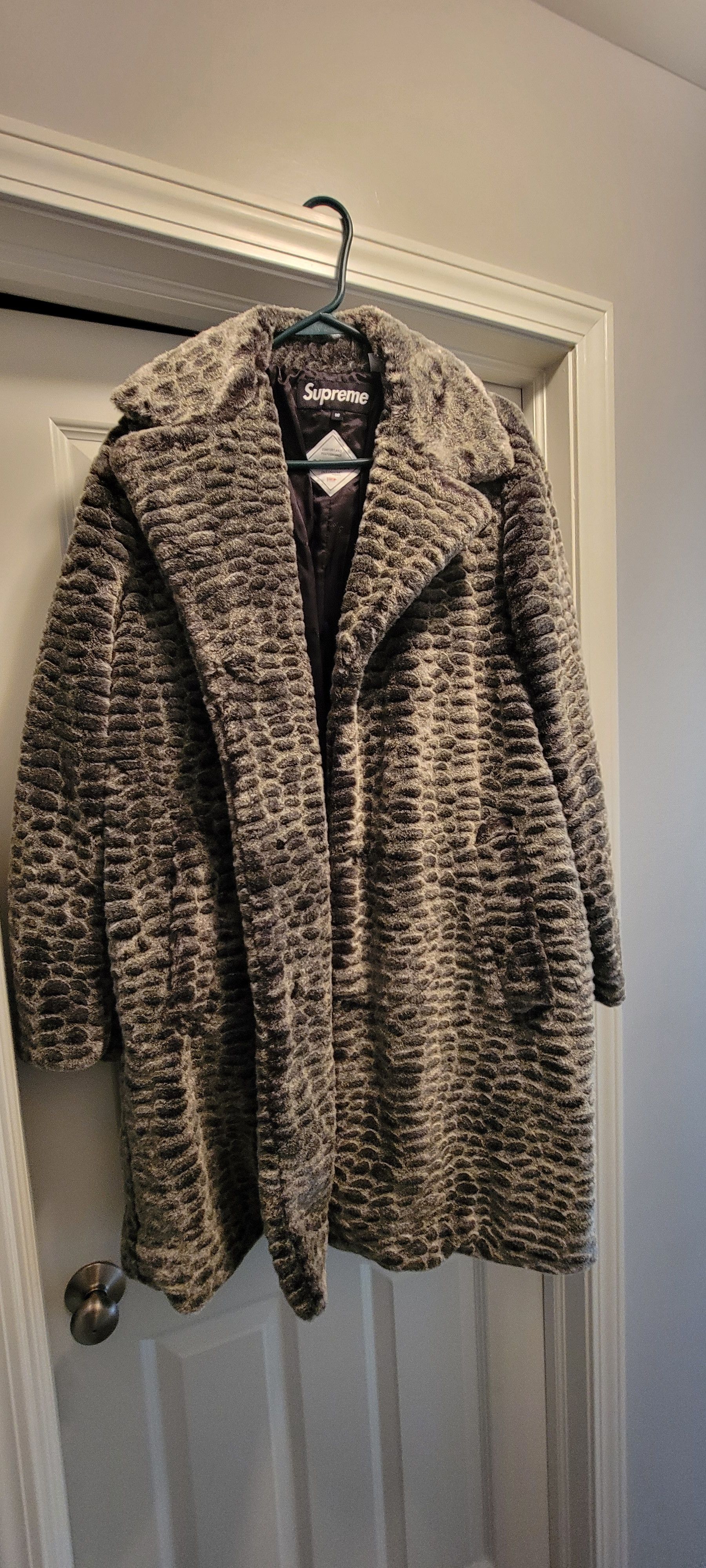 Supreme Croc Faux-Fur Supreme Overcoat | Grailed