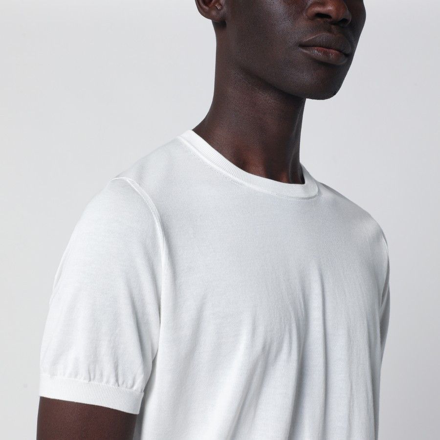 Drumohr o1d2blof0226 Crew Neck T-Shirt in White Size US XL / EU 56 / 4 - 4 Thumbnail