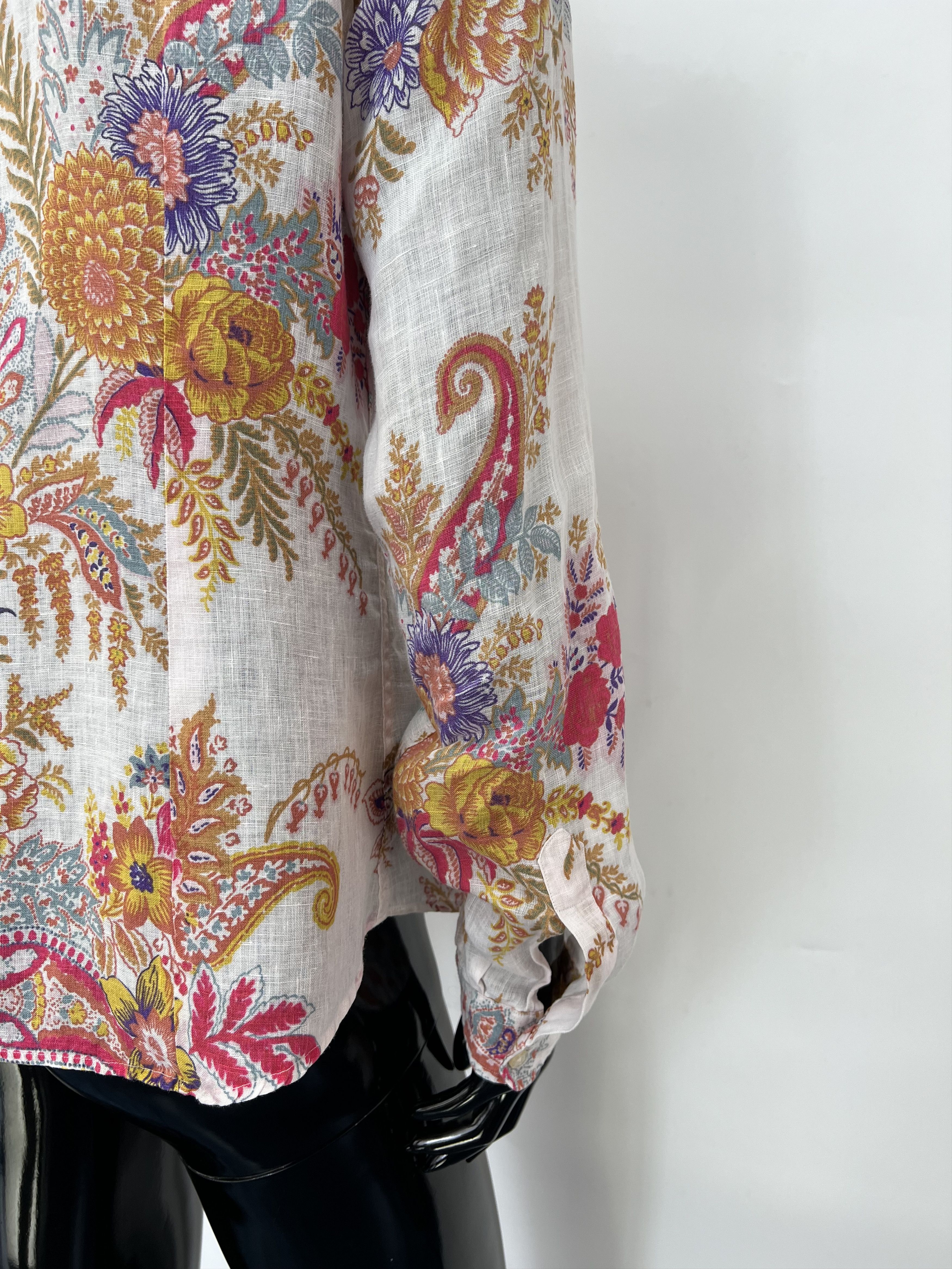 Etro Etro Women's Linen Paisley Long Sleeve Button Up Shirt Size M / US 6-8 / IT 42-44 - 13 Thumbnail
