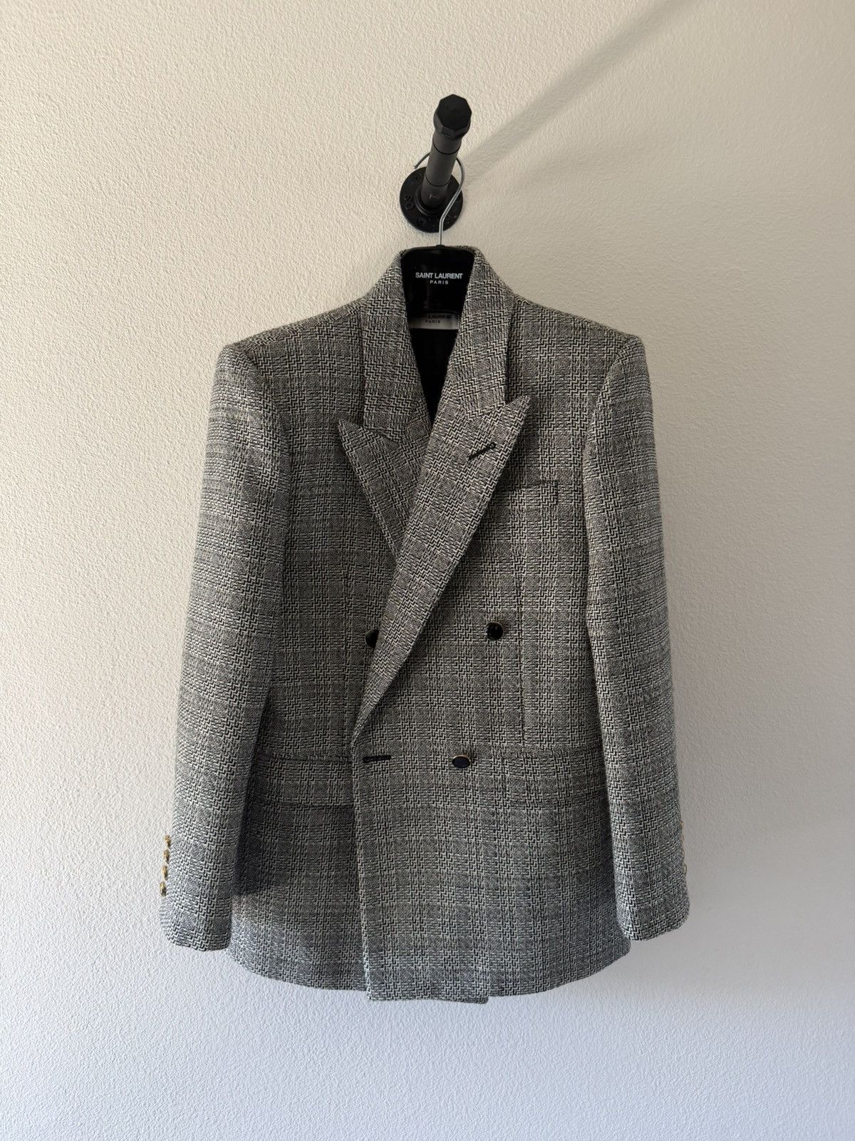 Saint Laurent Paris $3.3k Deconstructed Check Double Breasted Blazer 46 Size 46S - 1 Thumbnail