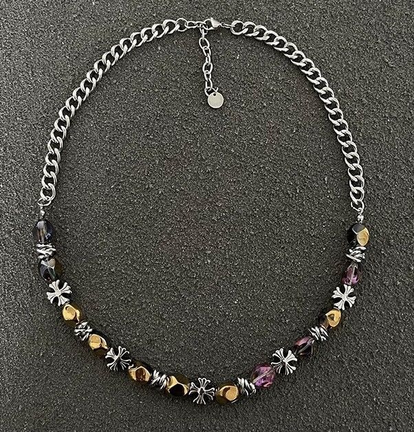 Other Cross hologram holographic beads retro punk chain necklace Size ONE SIZE - 4 Thumbnail
