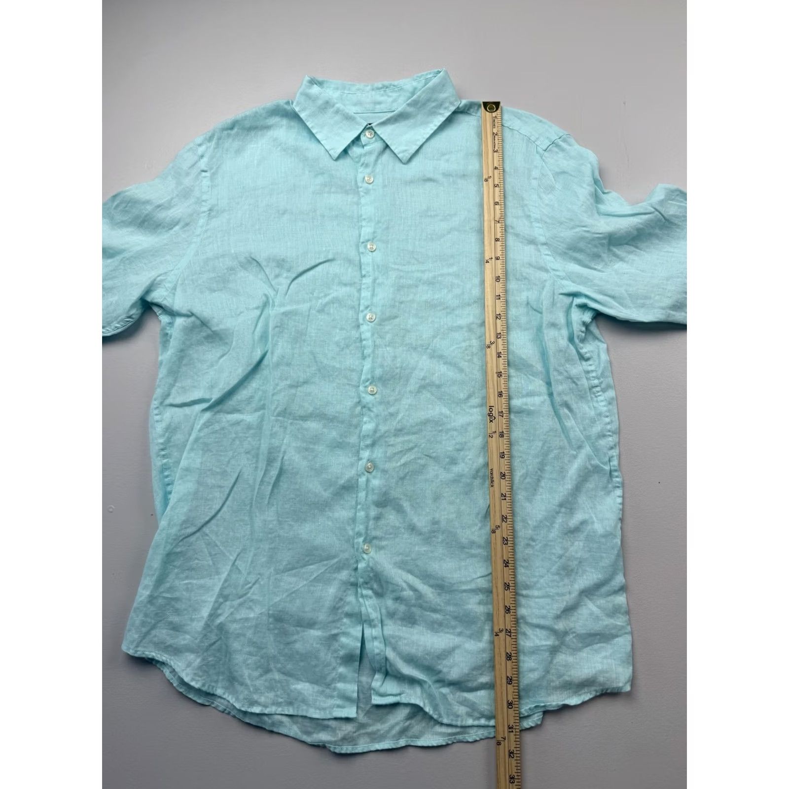 Club Room Club Room Shirt Mens XL Blue Solid Long Sleeve Linen Button Up Casual Summer Size US XL / EU 56 / 4 - 4 Thumbnail
