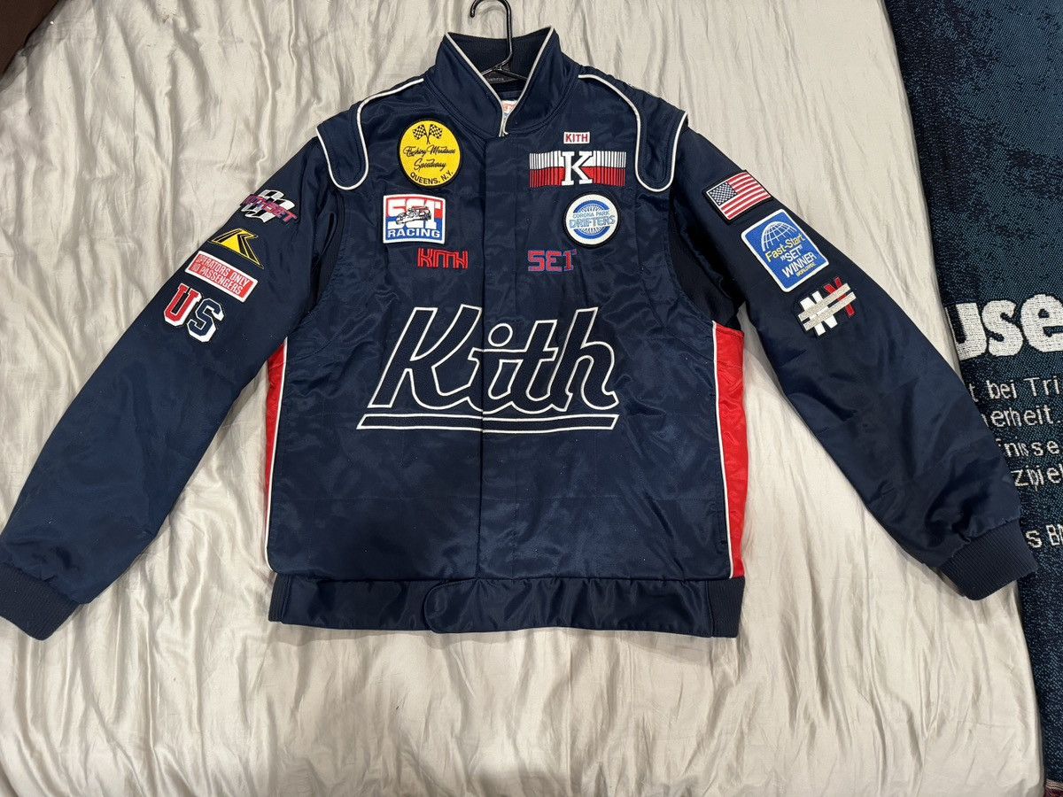 Kith Golden Bearネイビー スタジャン M Kith スタジャン Golden Bear Jacket CUNY Mサイズ