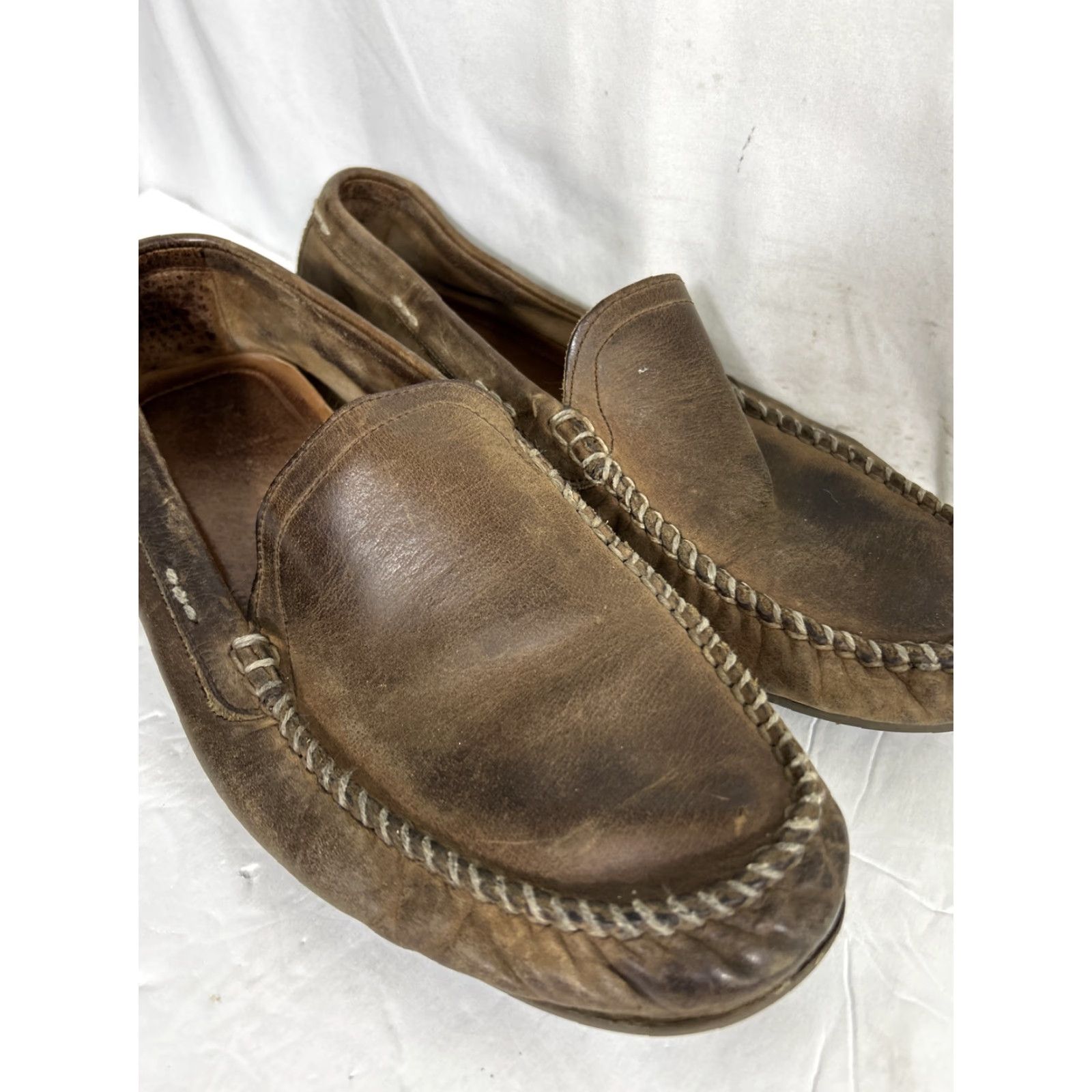 Frye Frye Lewis Venetian Mens Size 10.5 D Brown Casual Loafers Flaw Needs Repair Size US 11 / EU 44 - 3 Thumbnail