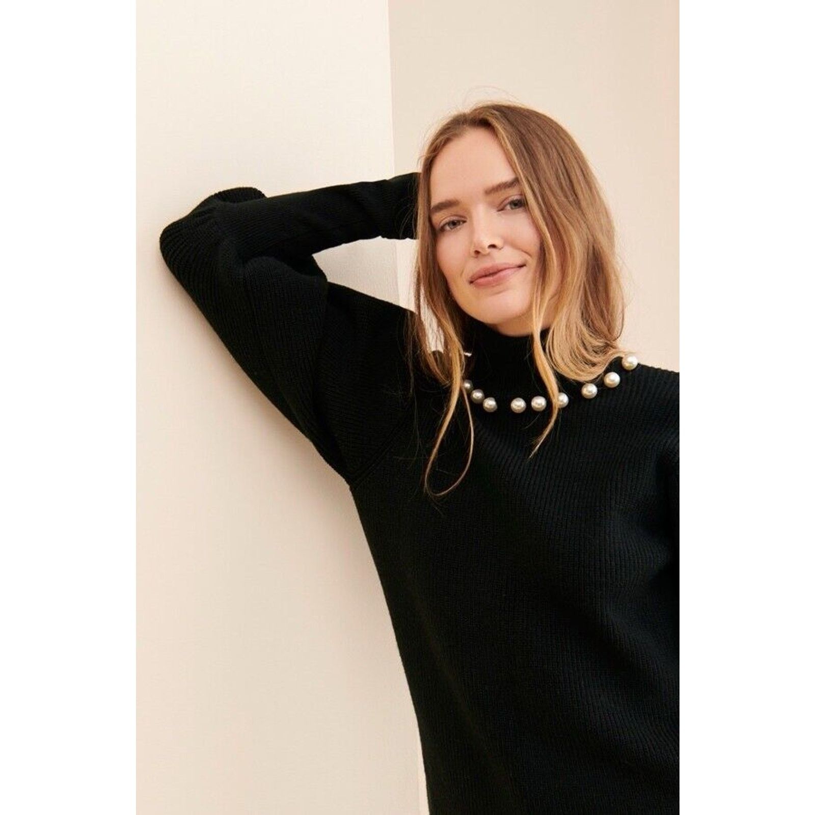 ELLIATT Elliatt Ruth Turtleneck Pearl Knit Sweater Balloon Sleeve S Size S / US 4 / IT 40 - 13 Thumbnail