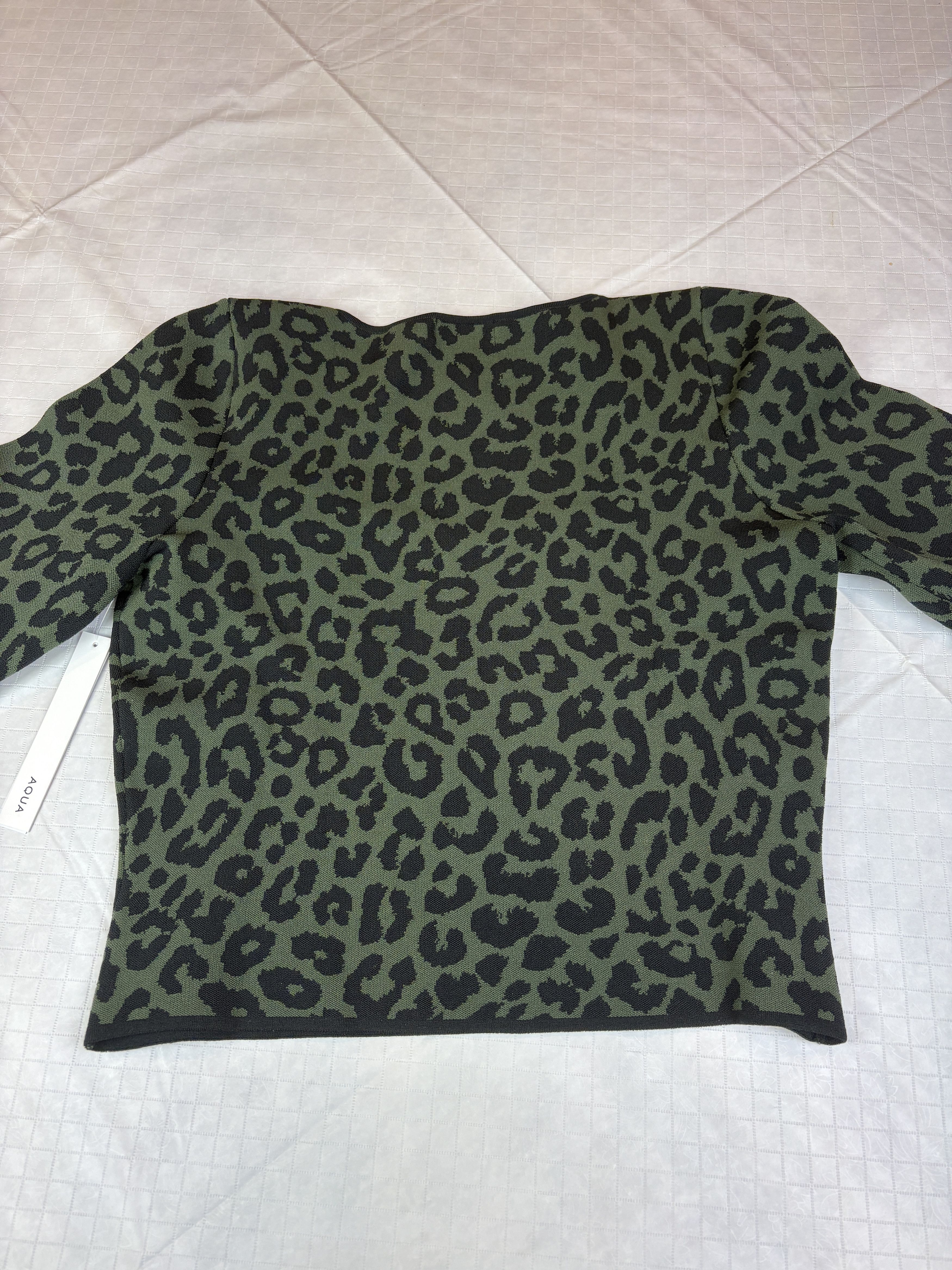 AQUA AQUA Leopard animal print Jacquard Women Long Sleeve Top Size L / US 10 / IT 46 - 4 Thumbnail