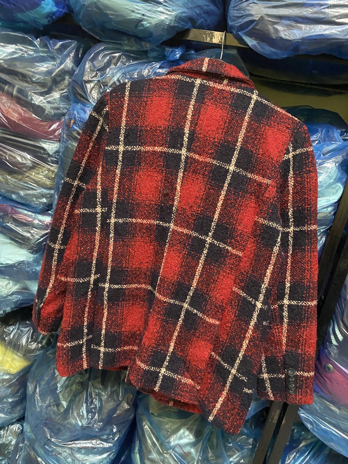 Levi's VINTAGE Y2K LEVIS DOUBLE BREASTED RED CHECKER COAT Size US M / EU 48-50 / 2 - 12 Thumbnail