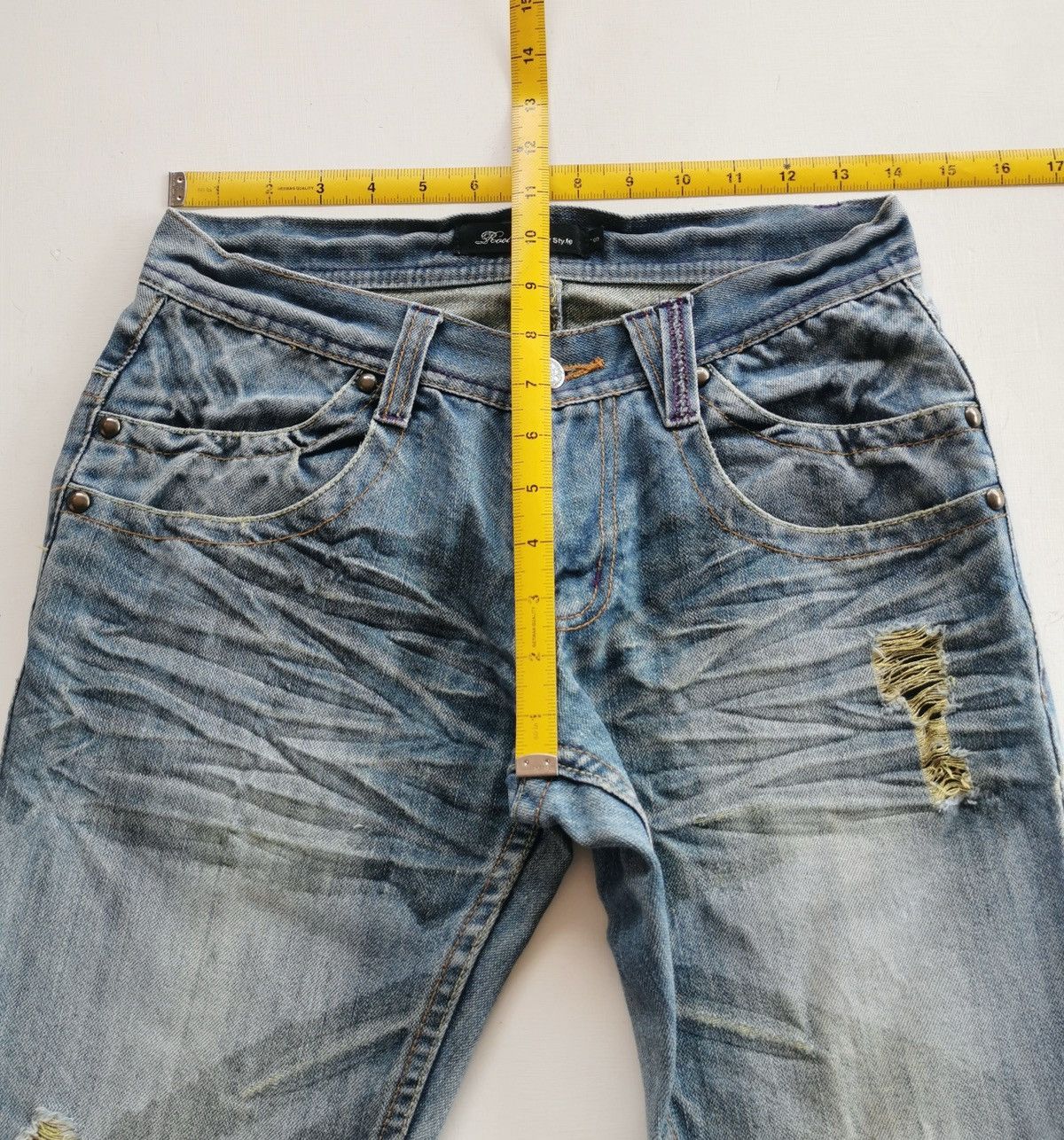 Japanese Brand Root Three Style Bootcut Distressed Jeans Size US 28 / EU 44 - 11 Thumbnail