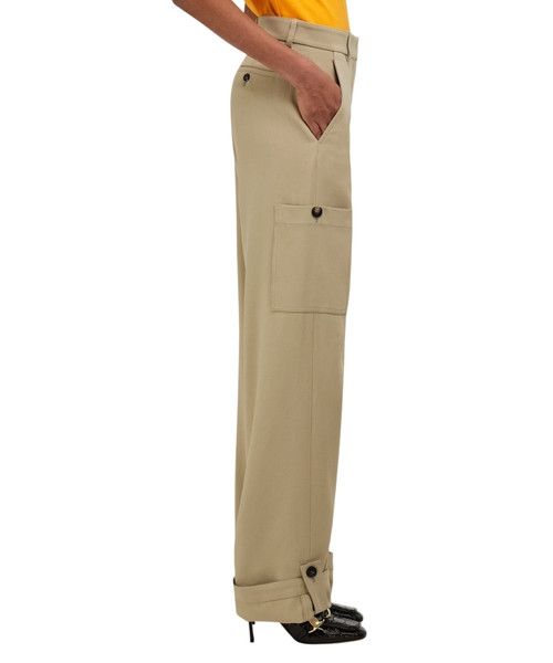 Salvatore Ferragamo o1s1rm0526 Silk Blend Cargo Pant in Beige Size 25" / US 0 / IT 36 - 3 Thumbnail