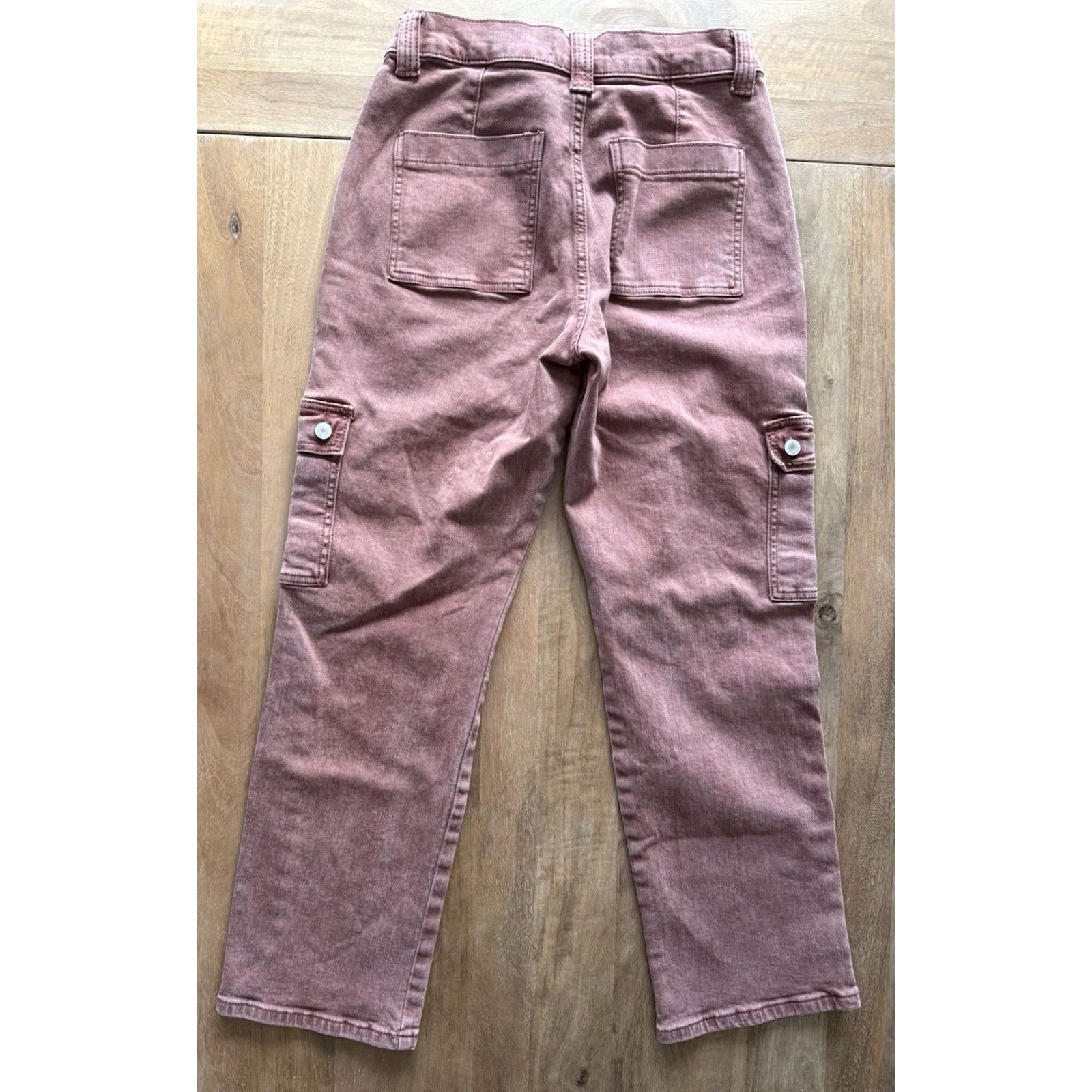 Denime Vervet Jeans Womens Size 29 Red Cargo Straight Leg Denim X-Long? Size 29" - 2 Thumbnail