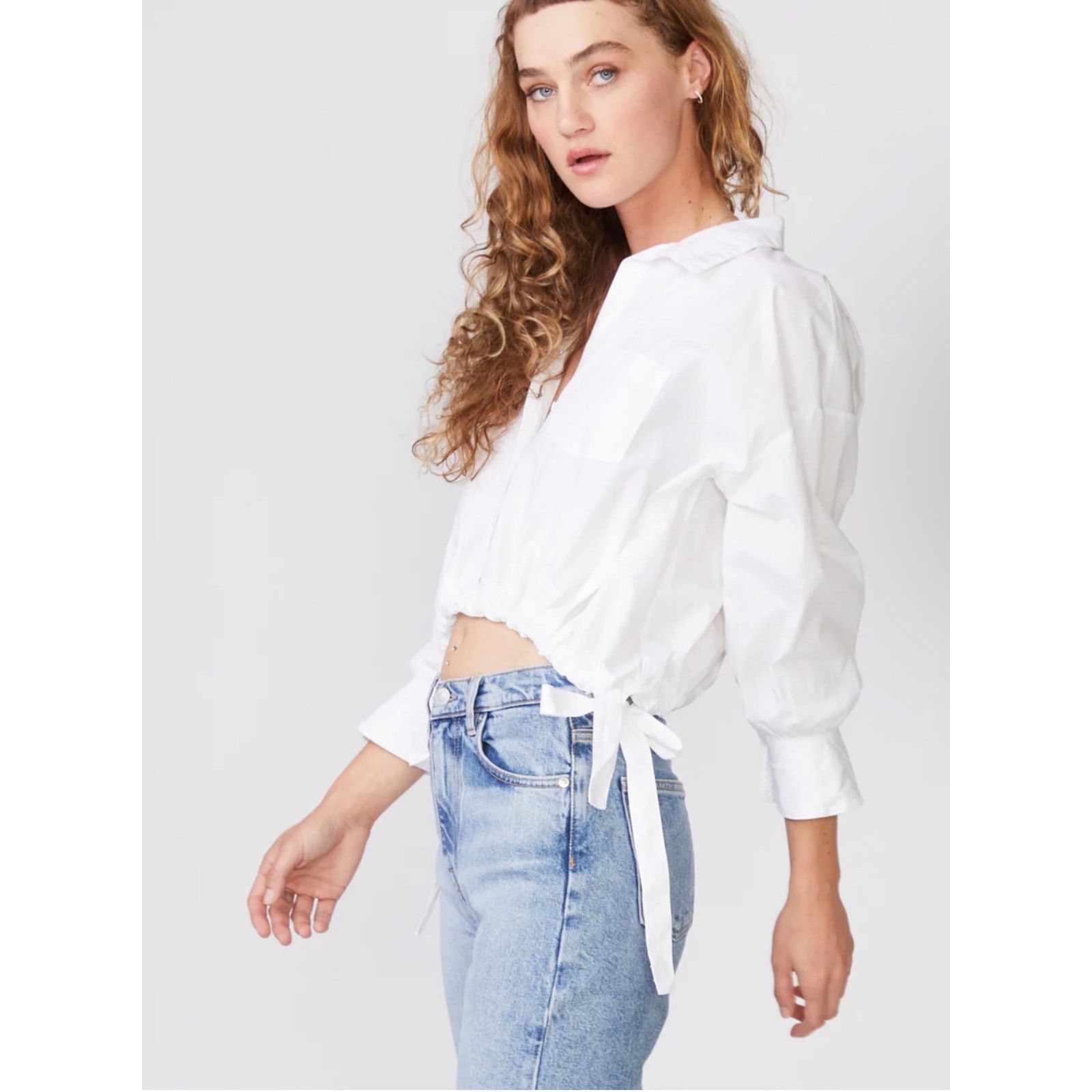 Other STATESIDE Structured Poplin Tie Hem Shirt in White S Size S / US 4 / IT 40 - 5 Thumbnail