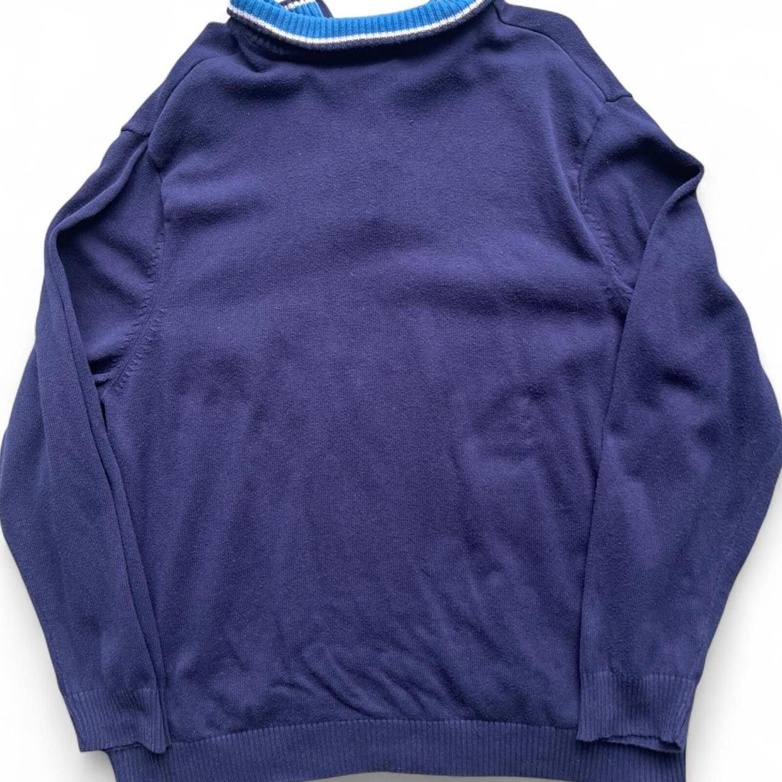 Other Sun River 1/4 Zip Striped Knit Sweater Navy Blue Men's 2XL Size US XXL / EU 58 / 5 - 2 Thumbnail