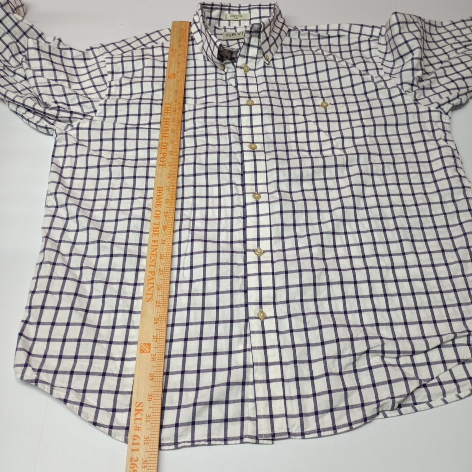 Orvis Orvis Plaid Button Down Shirt Mens Size 2XL Purple Wht Check Size US XXL / EU 58 / 5 - 6 Thumbnail