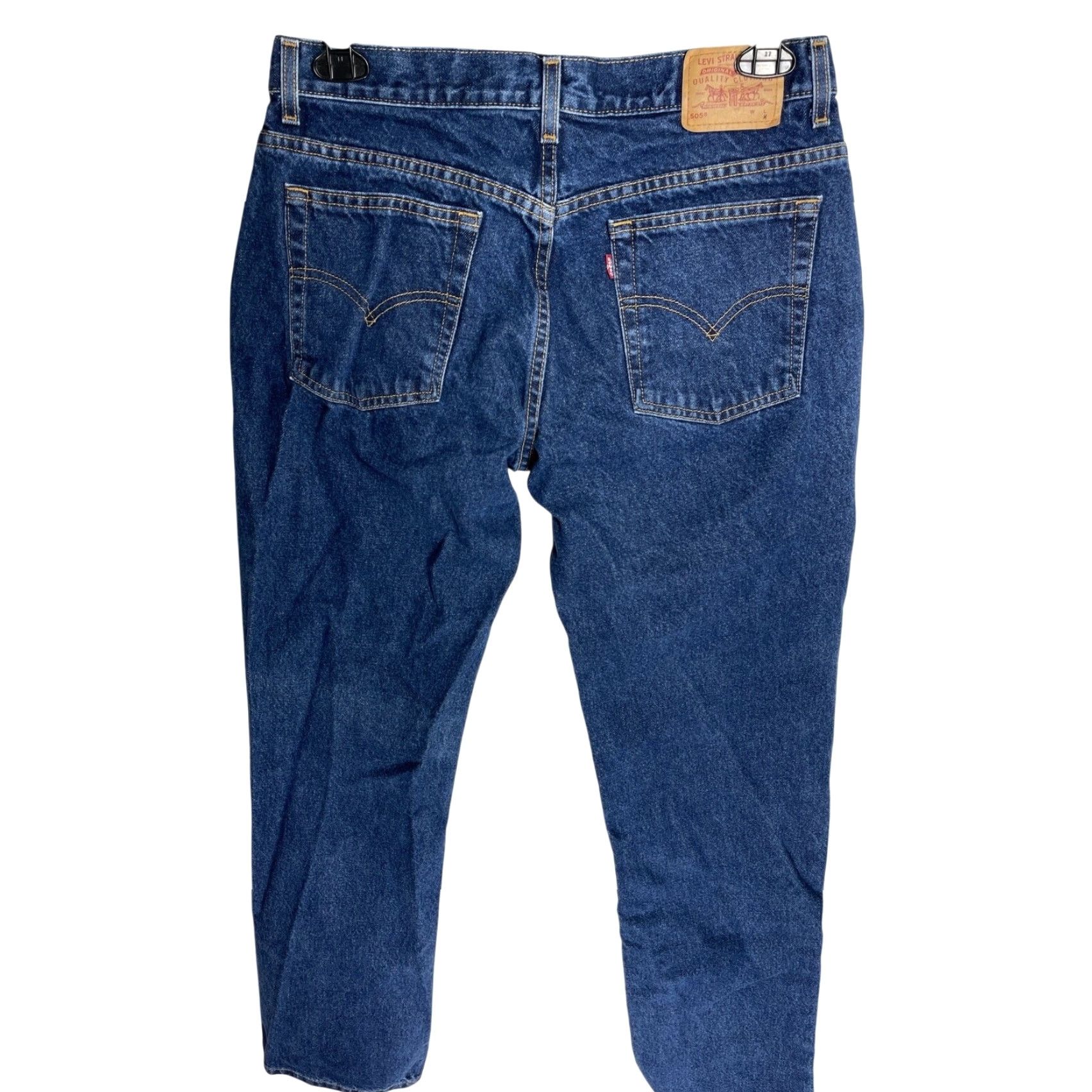 Levi's VINTAGE Levi's 505 Jeans Women 14 Blue Dark Wash Denim Straight High Rise 33 In 5-Pocket Y2K 2000S Retro Mens? Womens? Size 36" / US 14 / IT 50 - 2 Thumbnail