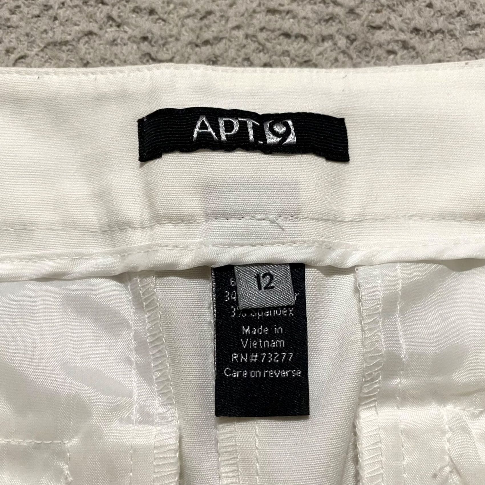 Apt. 9 Apt. 9 Womens Shorts White Chino Pockets Inseam 4" Torie Mid Rise Size 12 Mid Rise White Short Woman Size 34" / US 12 / IT 48 - 3 Thumbnail