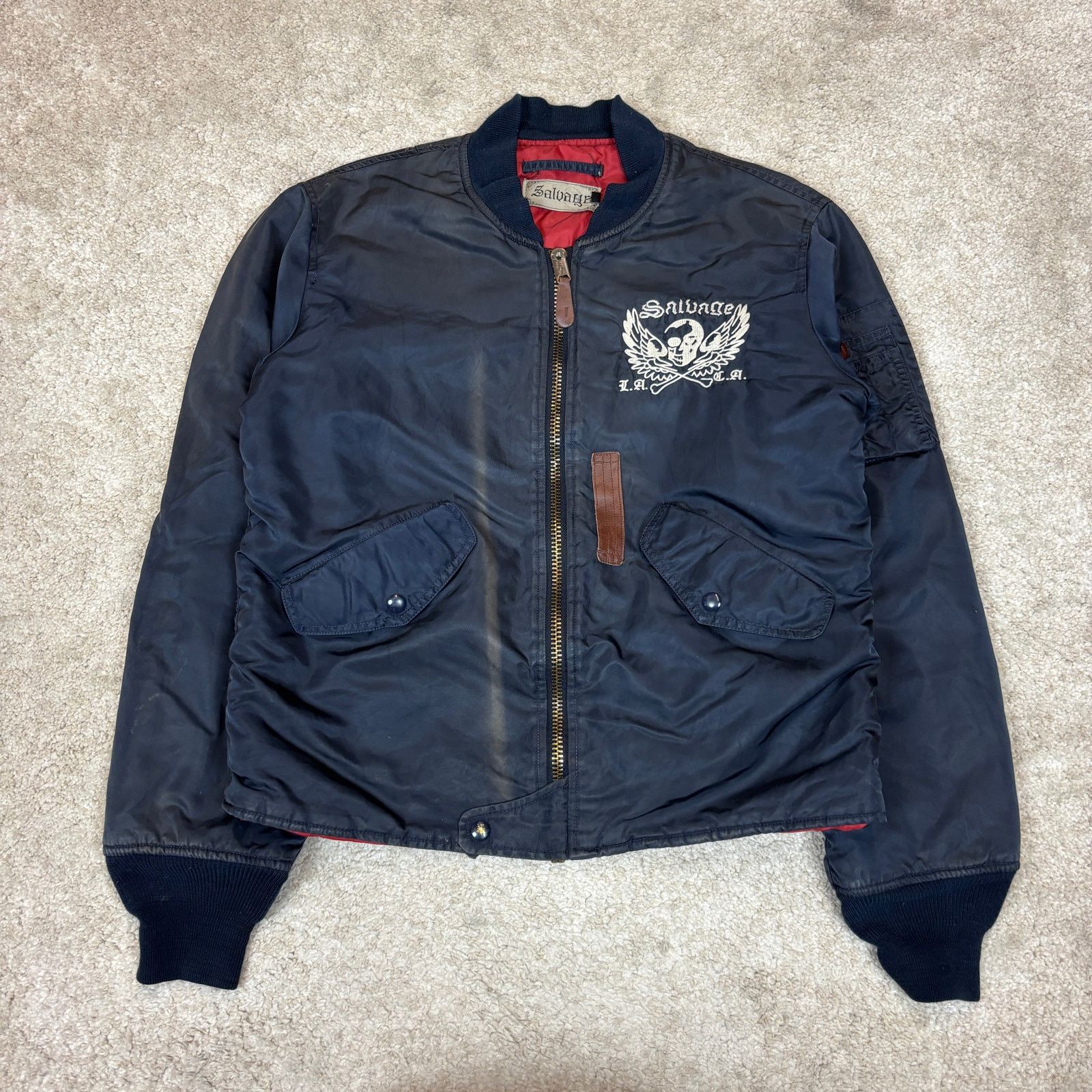 Salvage Salvage MA-1 Bomber Jacket Death or Glory Men's Medium y2k Size US M / EU 48-50 / 2 - 2 Thumbnail