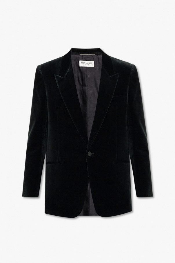 Saint Laurent Paris o1s1wg111224 Single-Breasted Jacket Cotton Velvet in Green Size US S / EU 44-46 / 1 - 1 Thumbnail