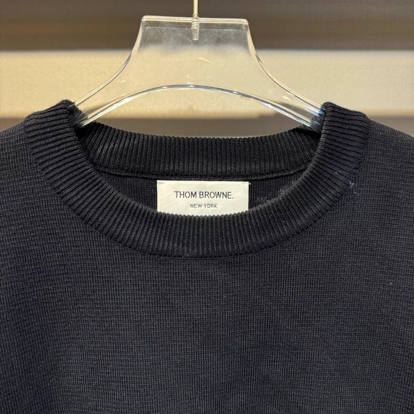 Thom Browne New THOM BROWNE Navy Waffle Crewneck Sweatshirt Size 1 Size S / US 4 / IT 40 - 3 Thumbnail