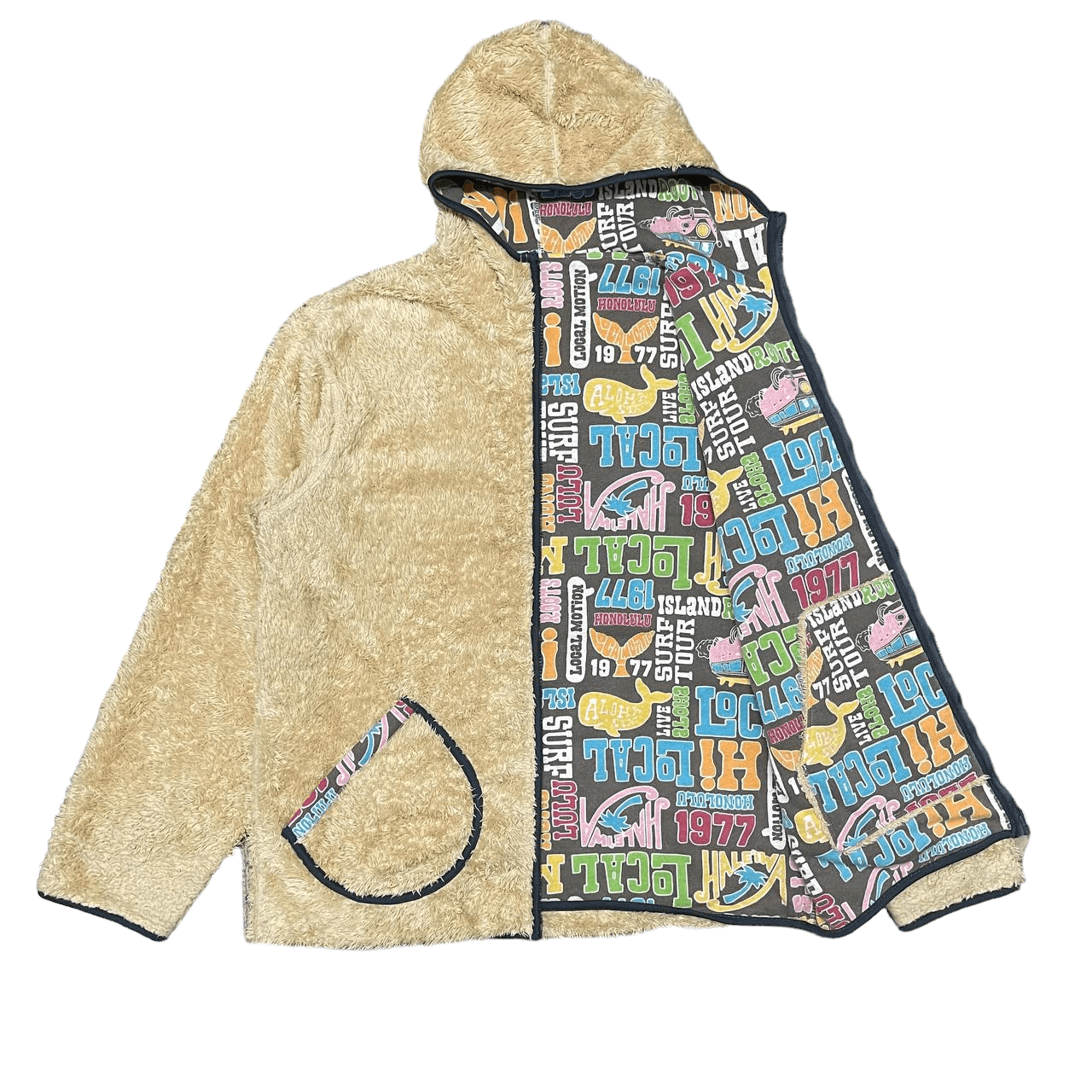 Japanese Brand Vintage Local Motion Hawaiian Surf Reversible Hooded Jacket Size US XL / EU 56 / 4 - 12 Thumbnail