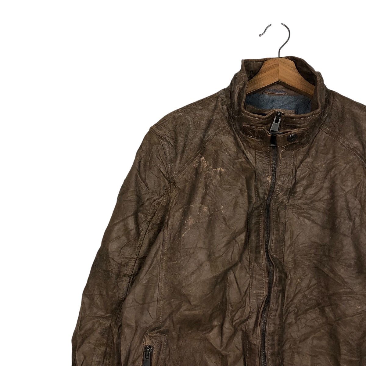 Japanese Brand 📌Vintage Genuine Leather Biker Jacket Angelo Litrico Size US XXL / EU 58 / 5 - 8 Thumbnail
