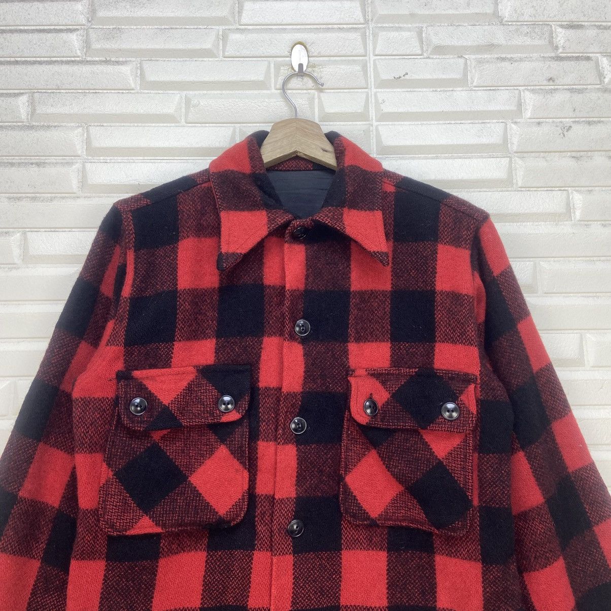 Vintage Vintage 70s Amalgamated Red Buffalo Checks Wool Flannel Size US S / EU 44-46 / 1 - 5 Thumbnail