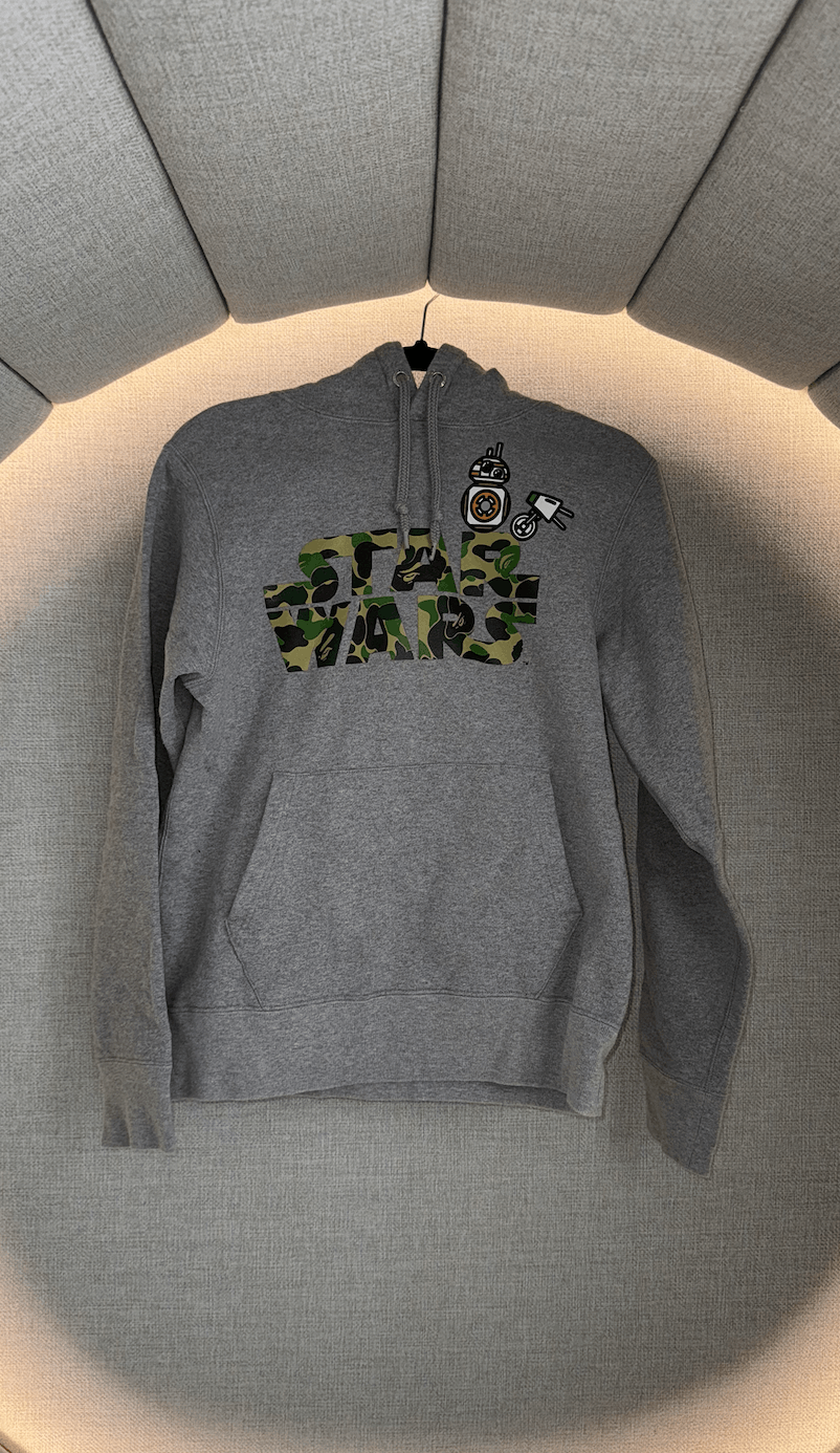 Bape × Star Wars BAPE x Star Wars BB-8 & D-O Pullover Hoodie Grey Men's Size US M / EU 48-50 / 2 - 1 Thumbnail