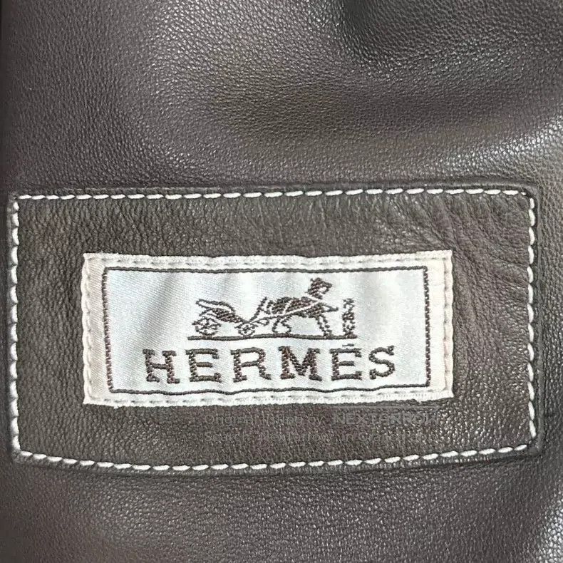 Hermes Hermes Brown Genuine Leather Zip-Up Jacket Size US L / EU 52-54 / 3 - 5 Thumbnail