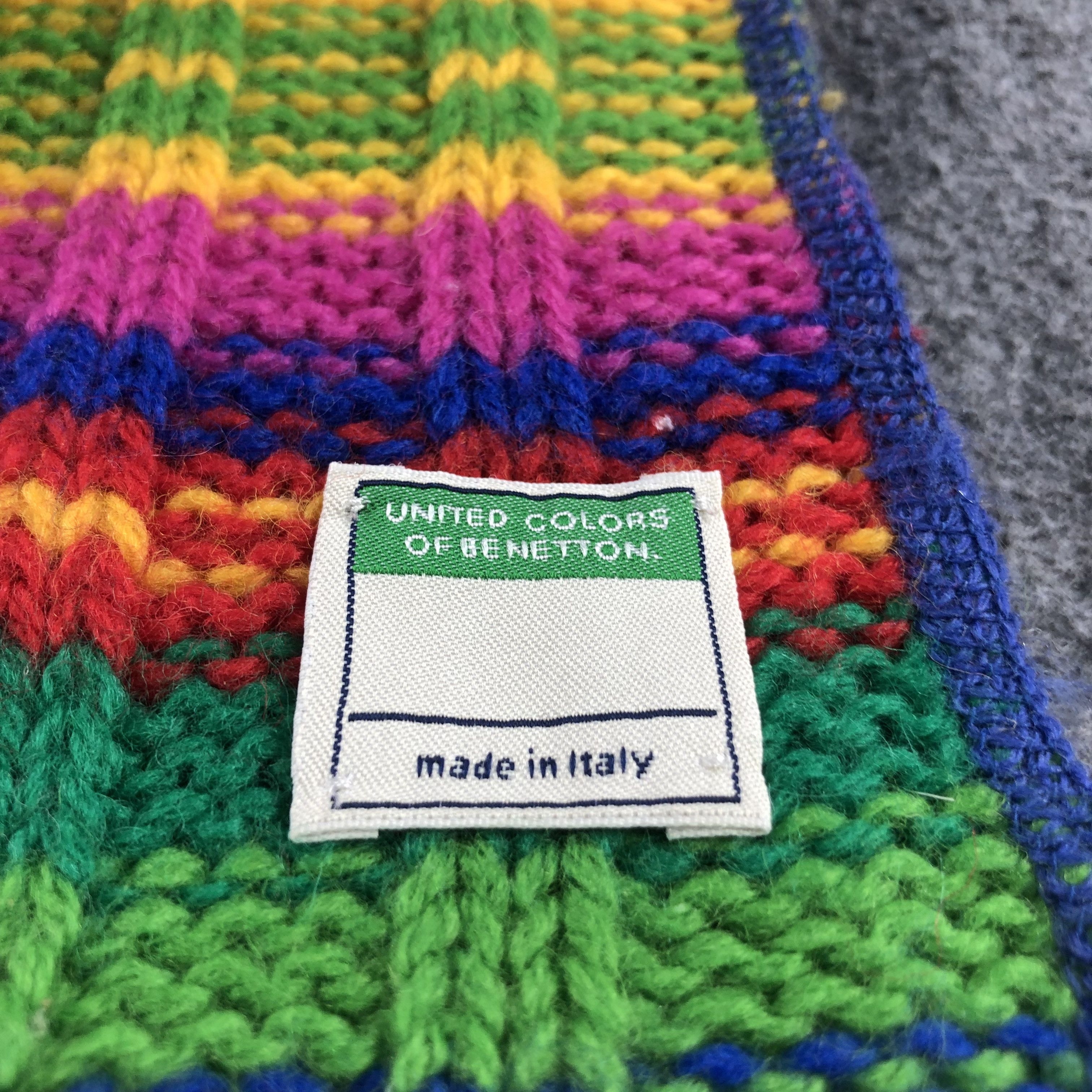 United Colors Of Benetton United Colors of Benetton Rainbow Wool Scarf Muffler V889 Size ONE SIZE - 4 Thumbnail