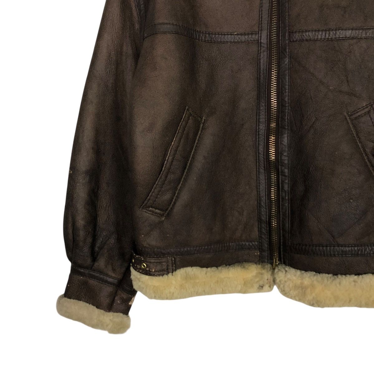 Vintage 🔥VINTAGE MILITARY B 3 LEATHER JACKET SHEARLING BLANKET Size US L / EU 52-54 / 3 - 6 Thumbnail