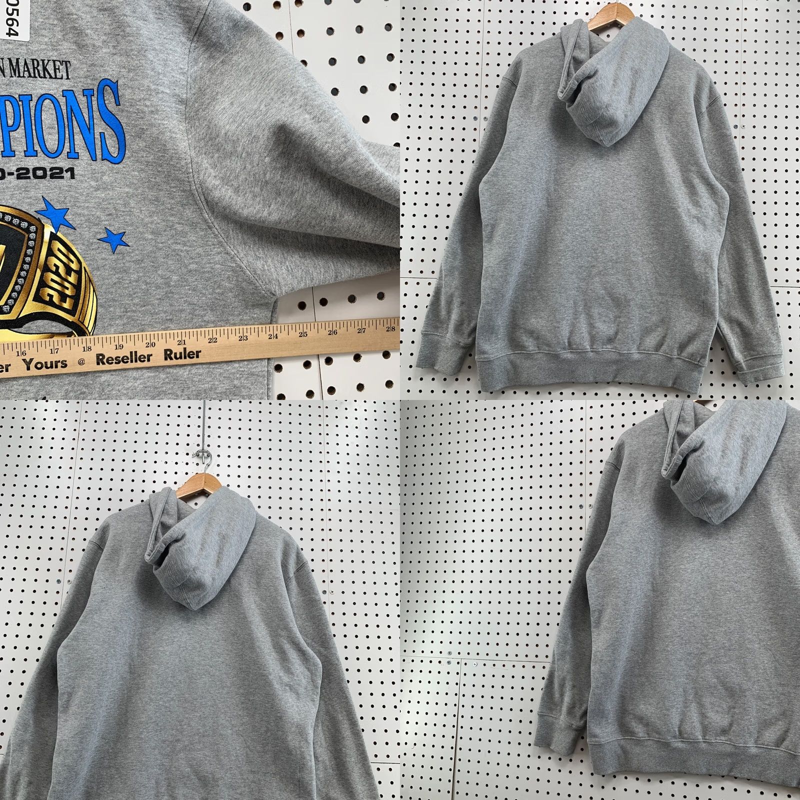 Vintage Chinatown Market Hooded Pullover Sweatshirt Gray Mens L Rings Champions 24x31 Size US L / EU 52-54 / 3 - 10 Thumbnail