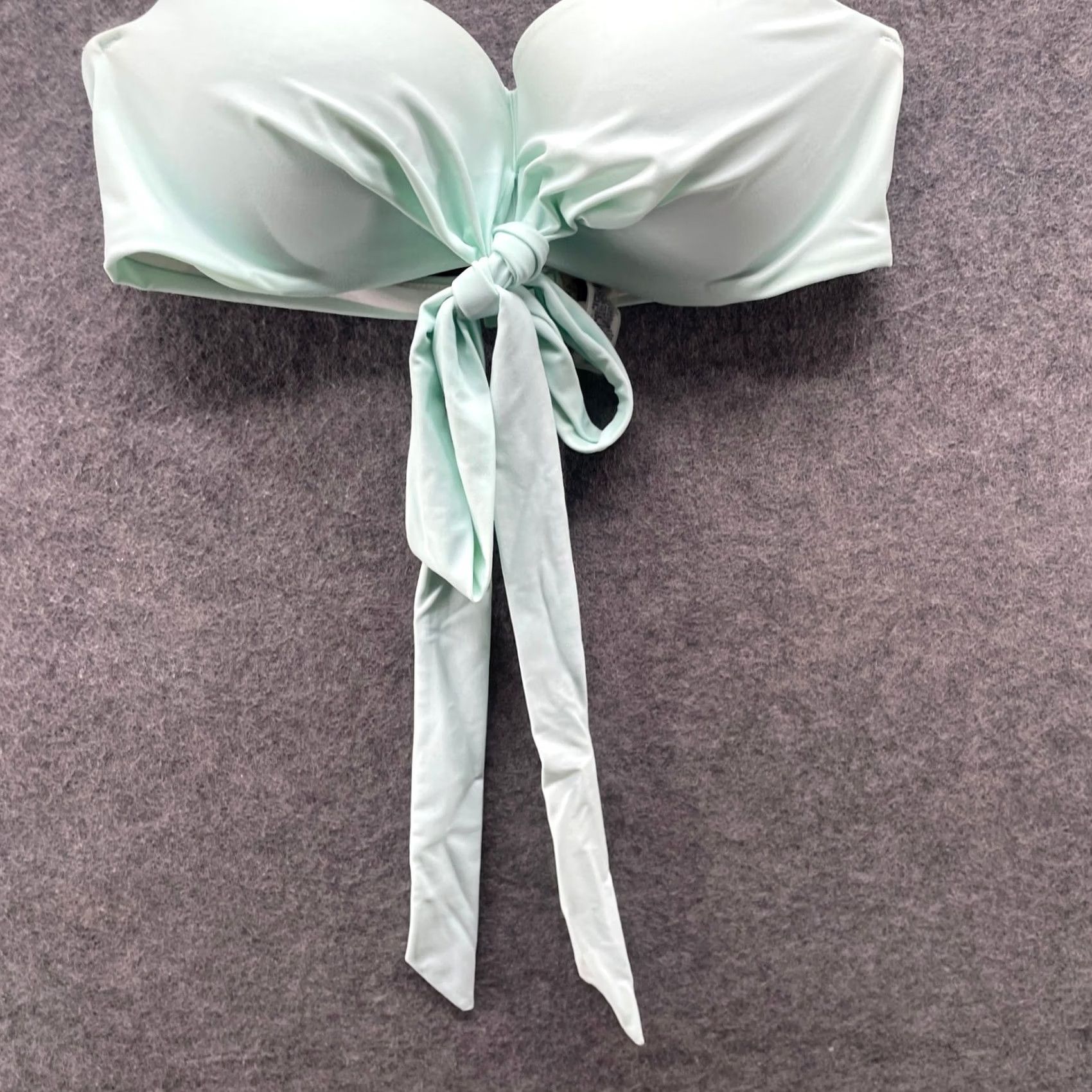Vintage PINK Victoria's Secret Push Up Bikini Top Womens L Mint Padded Tie Front Halter Swim Top Size L / US 10 / IT 46 - 3 Thumbnail