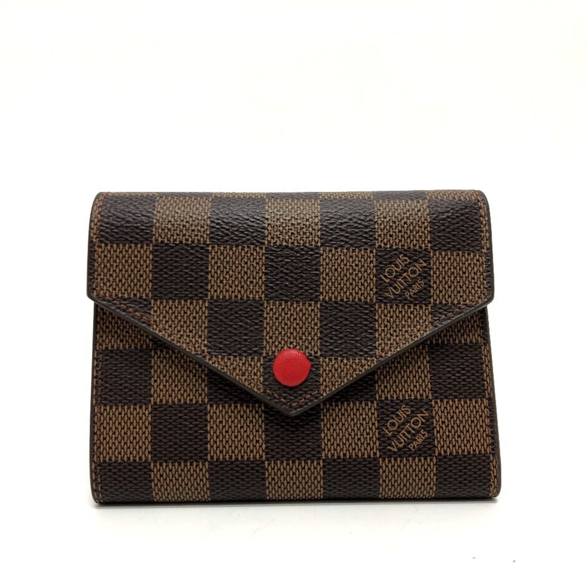 Louis Vuitton LOUIS VUITTON N41659 Portefeuille Victorine Bi-fold wallet Wallet Compact Damier canvas Men's Women's Ebene Brown Size ONE SIZE - 1 Thumbnail