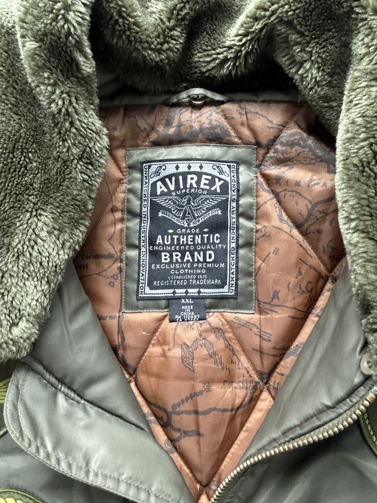 Avirex Vintage Y2K Avirex Bomber Jacket Olive Green Size US XXL / EU 58 / 5 - 7 Thumbnail