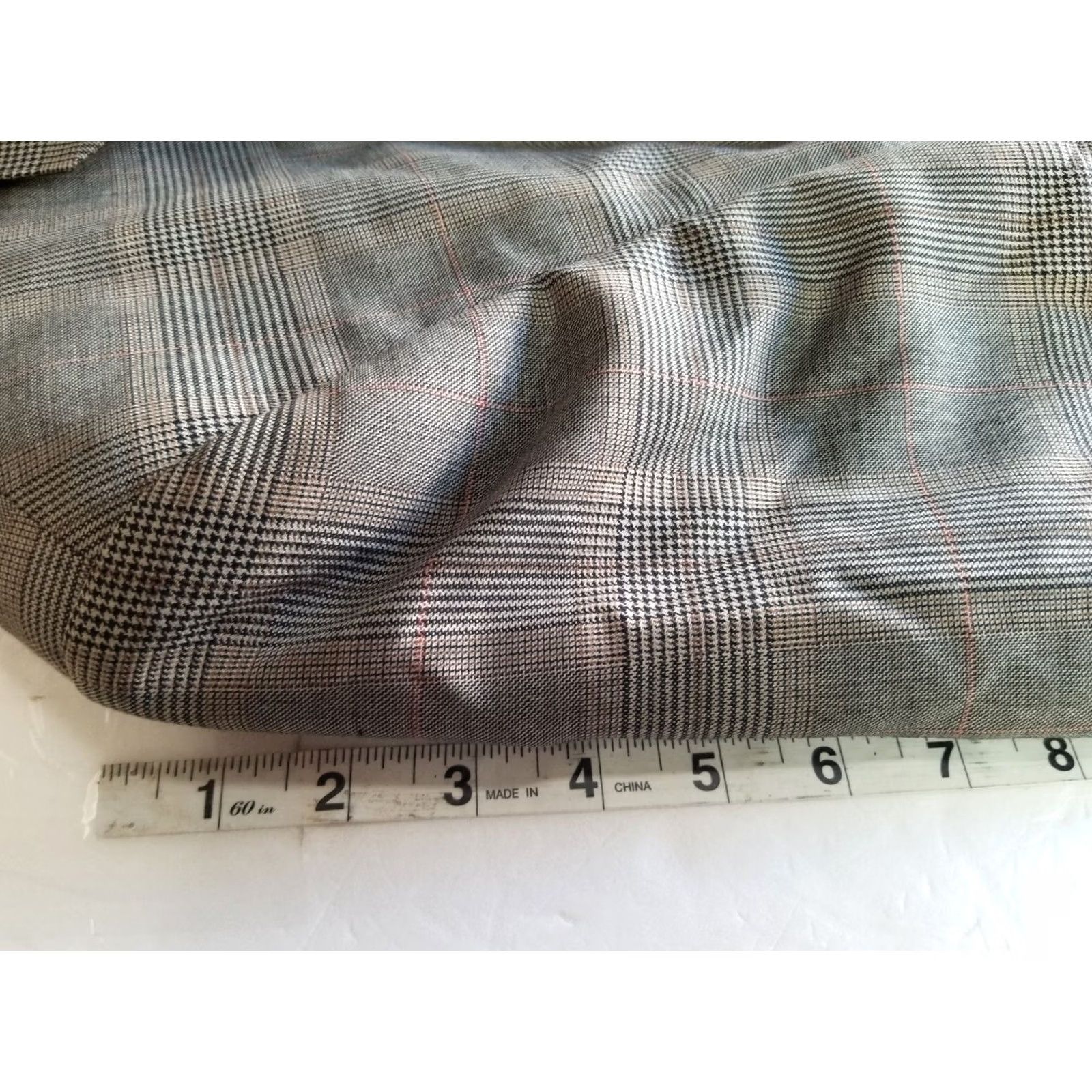Vintage Alexandre London Plaid Gray Wool Blazer Mens 46L Jacket Two-Button Notch Lapel Regular Fit Casual Shirt/Coat Size 46R - 7 Thumbnail