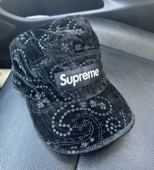 Supreme Supreme velvet paisley camp cap | Grailed