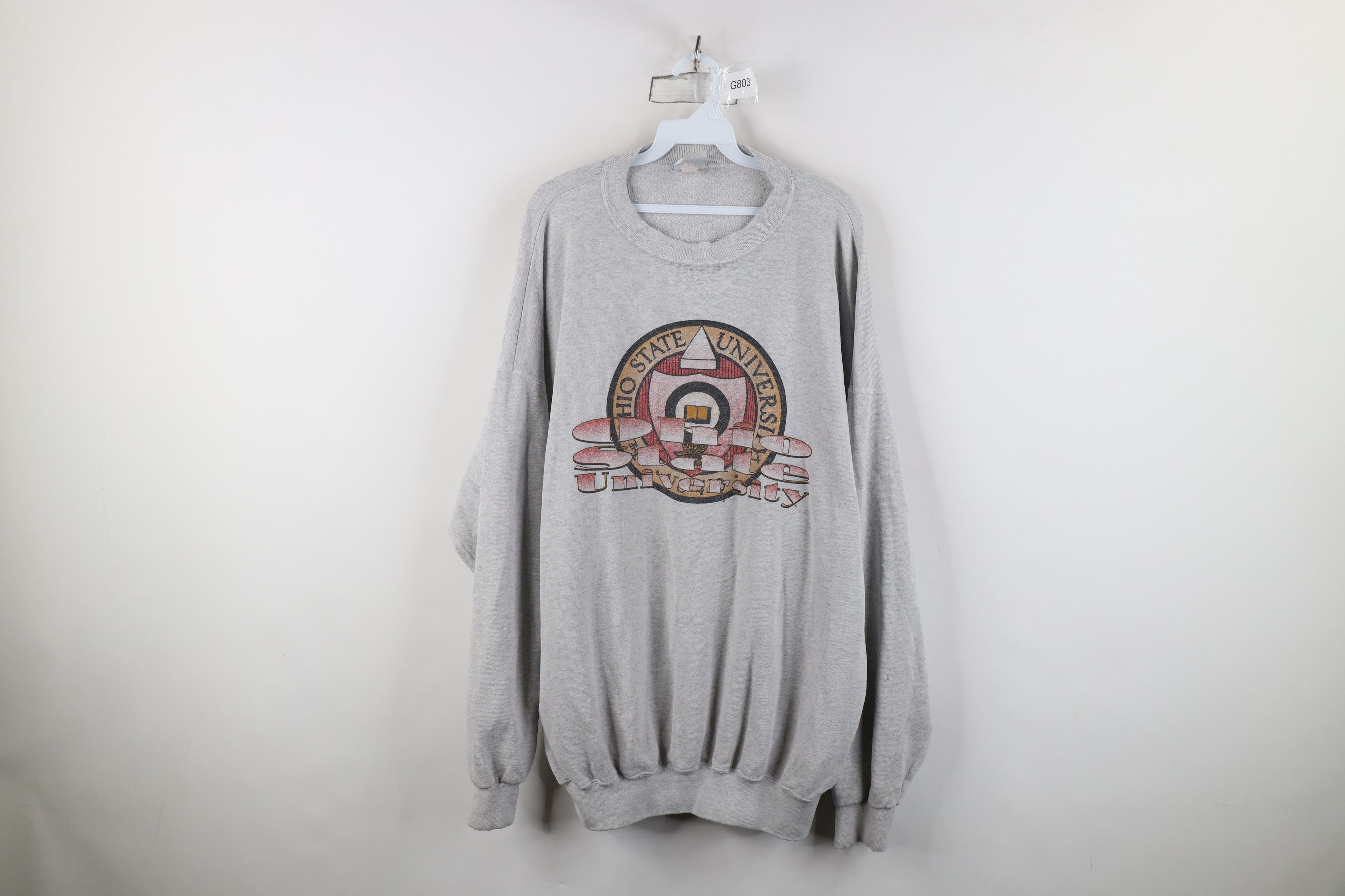Vintage Vintage 90s Thin Ohio State University Sweatshirt Gray USA Size US XXL / EU 58 / 5 - 1 Thumbnail