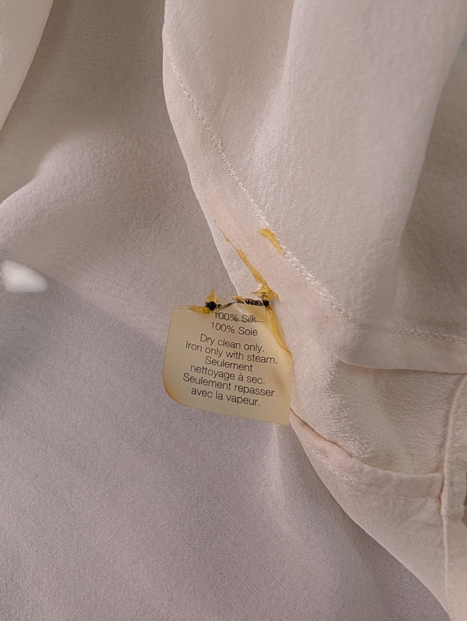 T by Alexander Wang Creme Color Silk Shirt With Sheer Back Size XS / US 0-2 / IT 36-38 - 8 Thumbnail